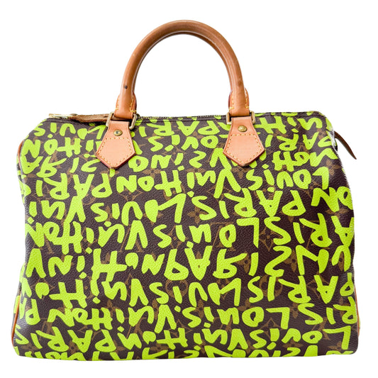 LV x Stephen Sprouse Green Graffiti Speedy 30 Bag