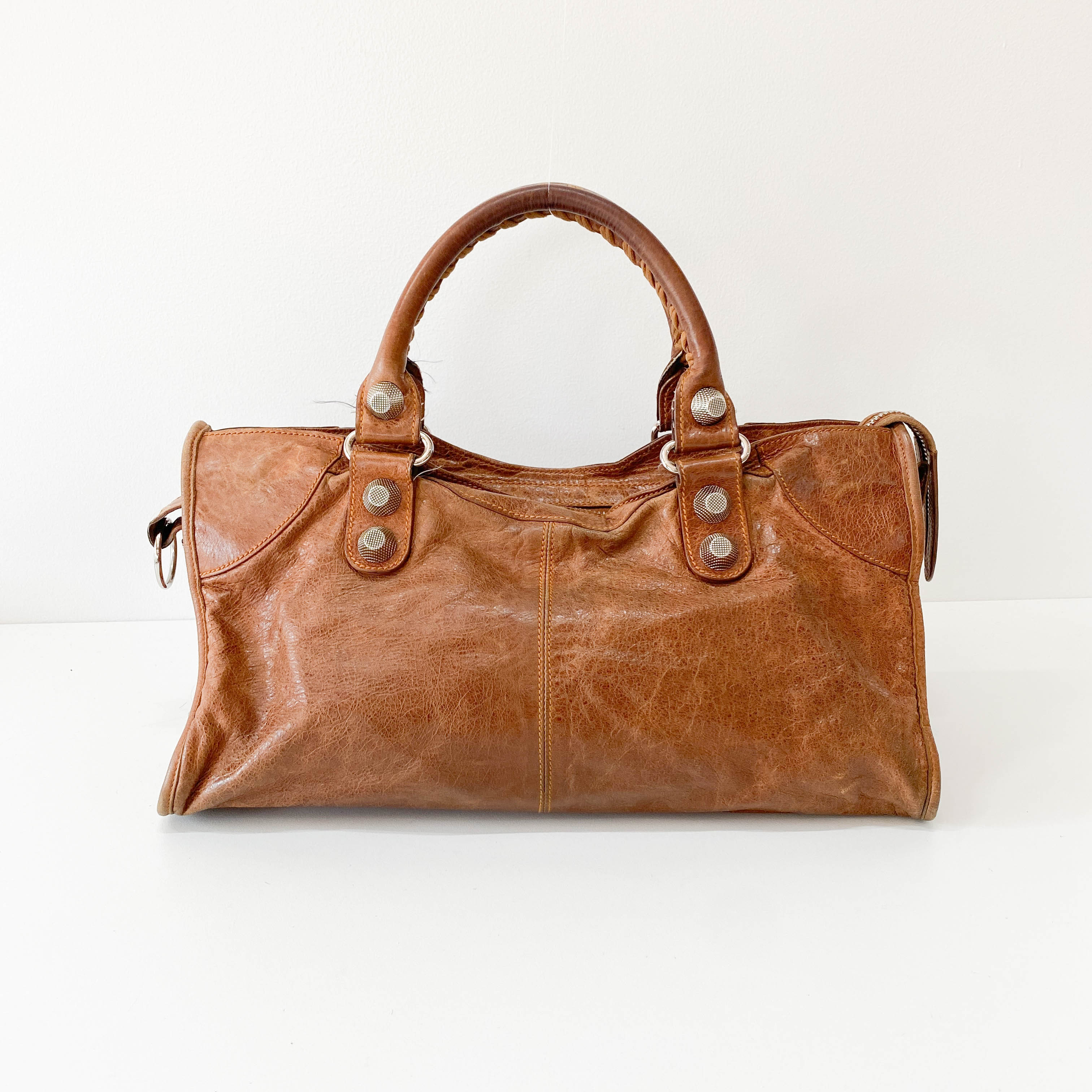 Parttime Brown Leather Handle Bag