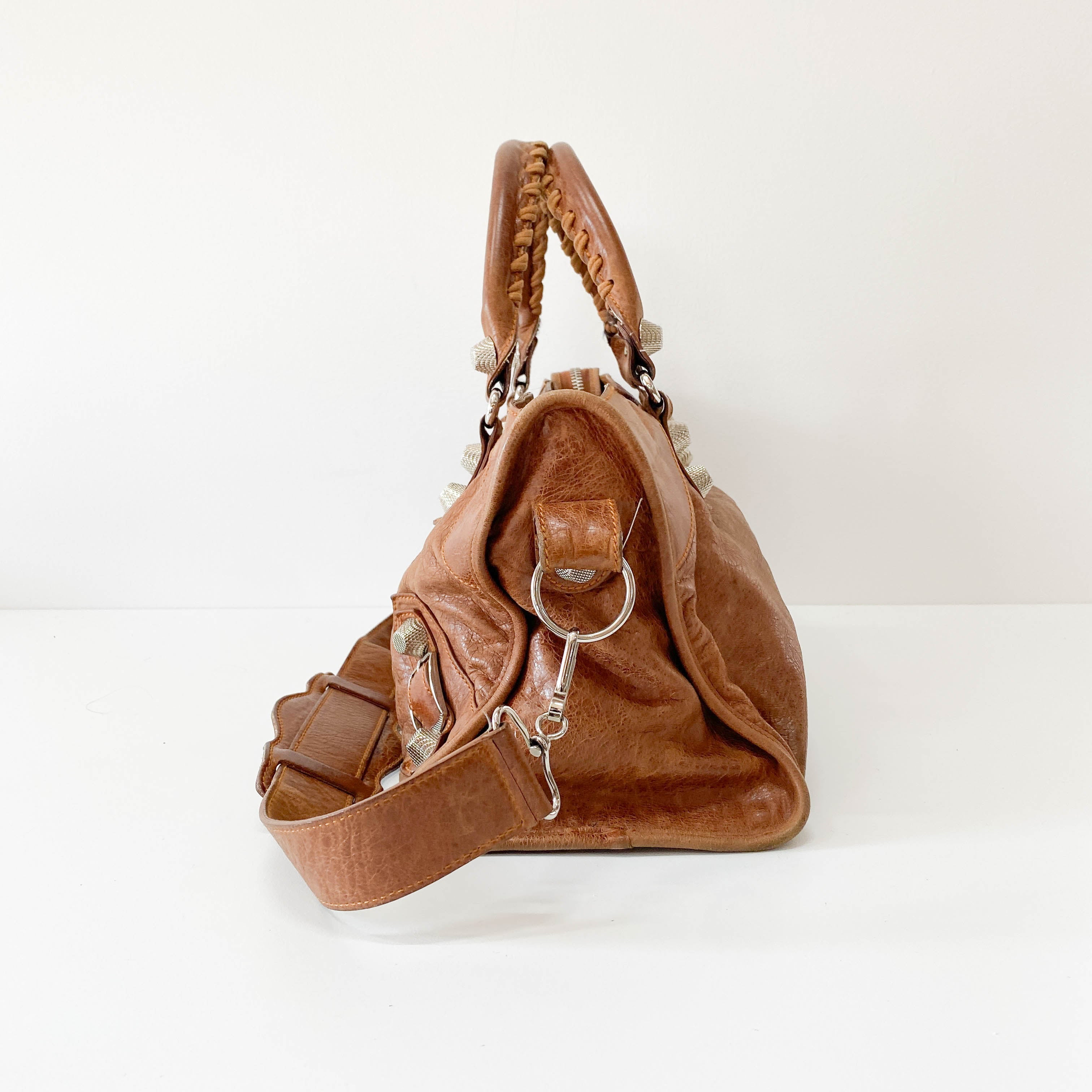 Parttime Brown Leather Handle Bag