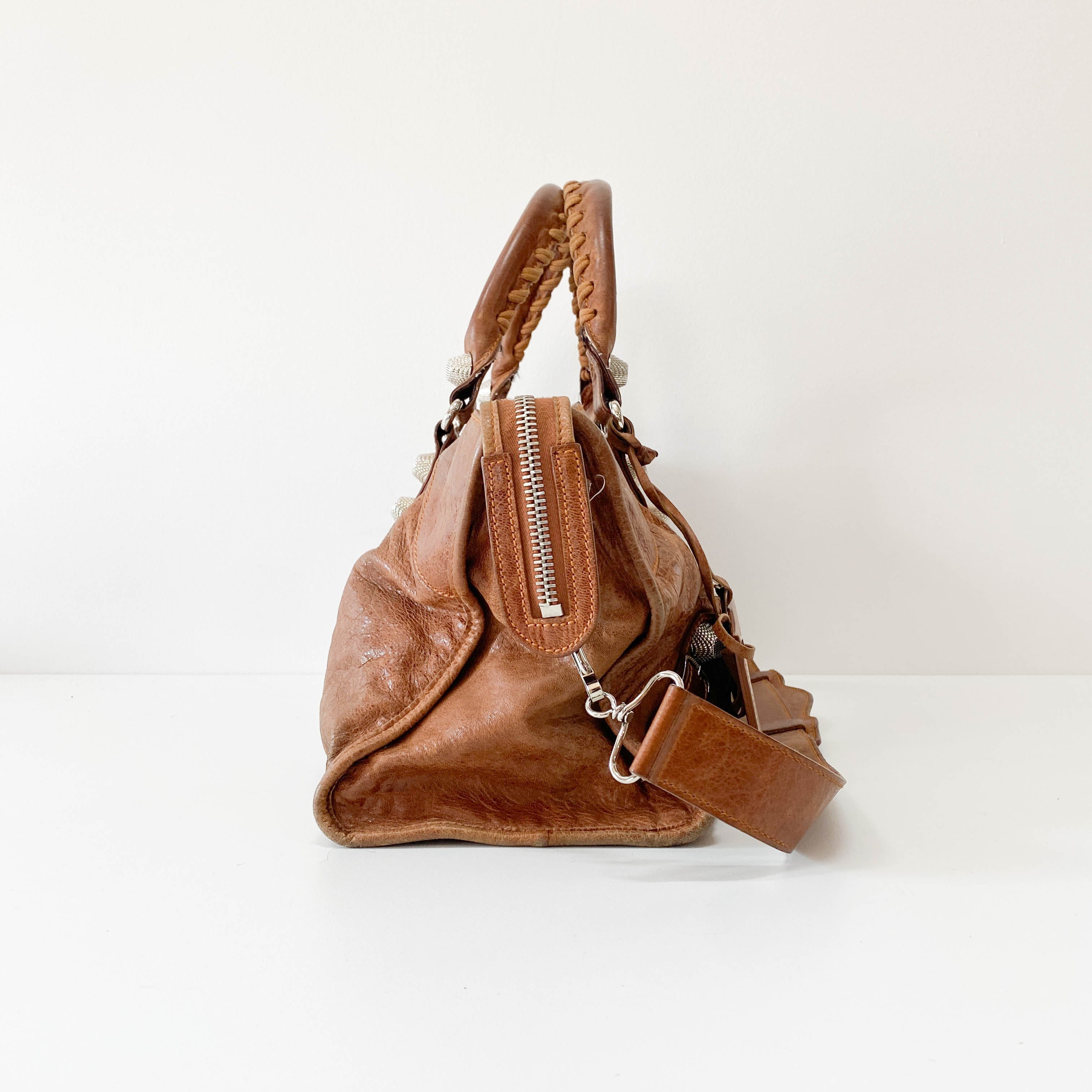 Parttime Brown Leather Handle Bag