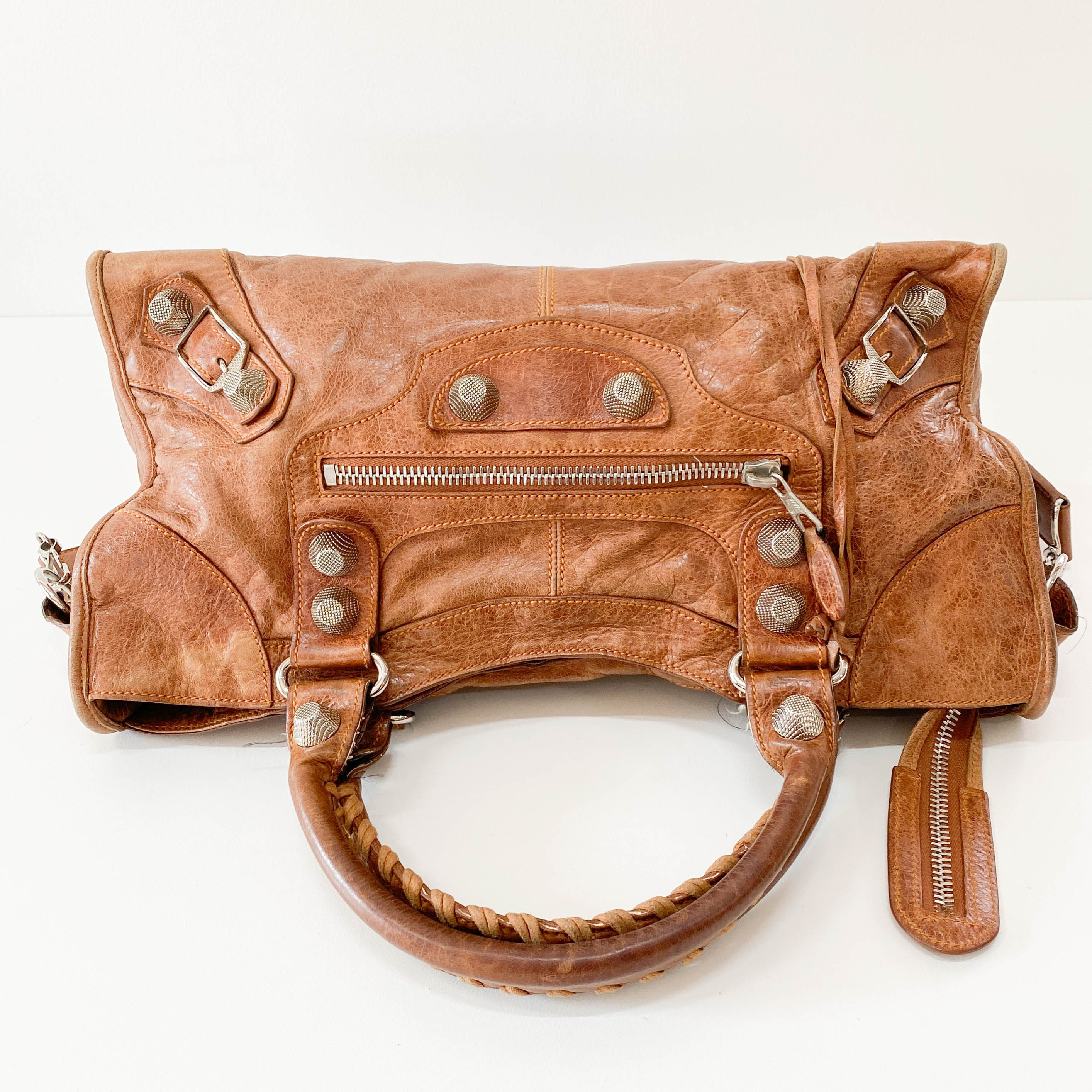 Parttime Brown Leather Handle Bag