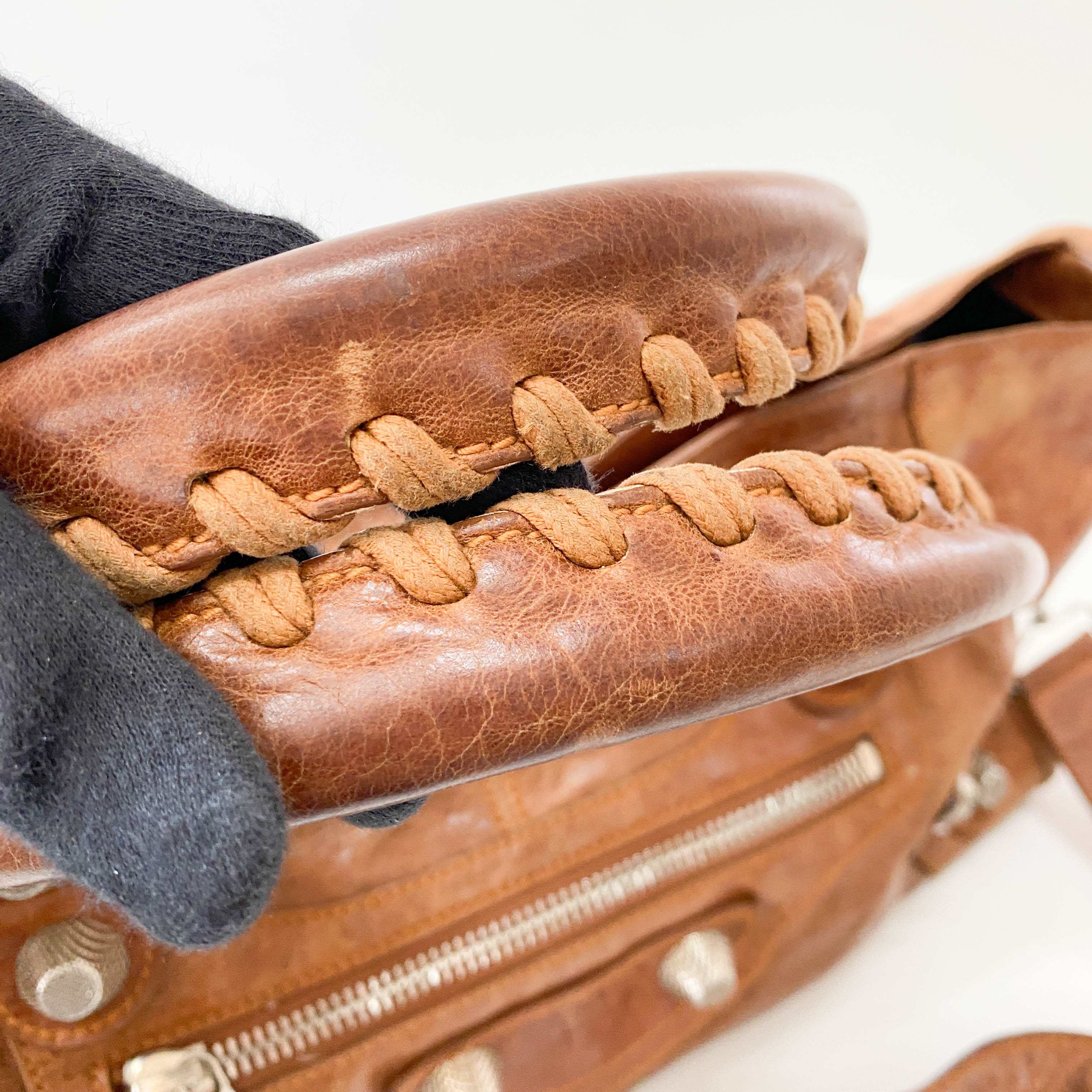 Parttime Brown Leather Handle Bag