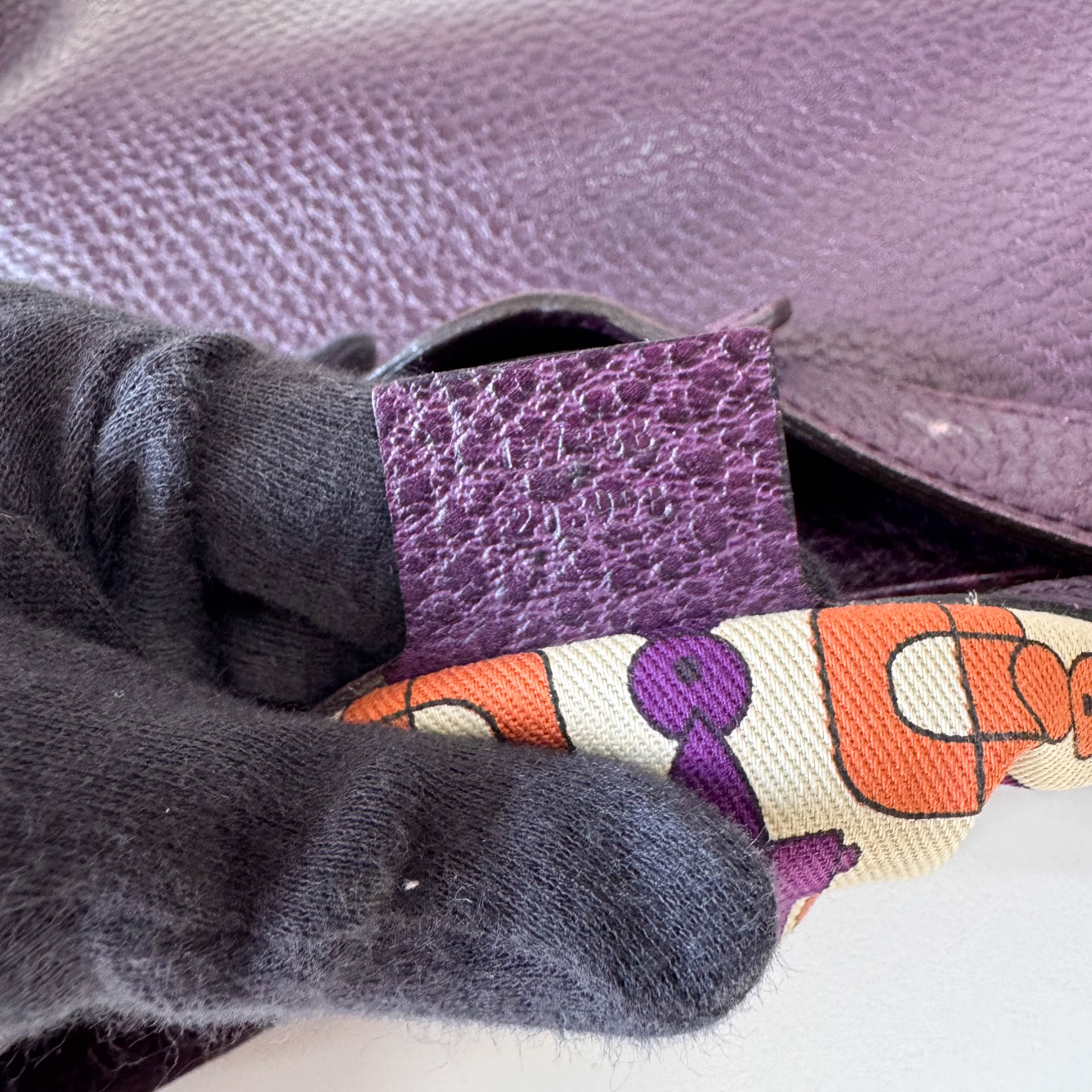 Horsebit Purple Leather Shoulder Bag