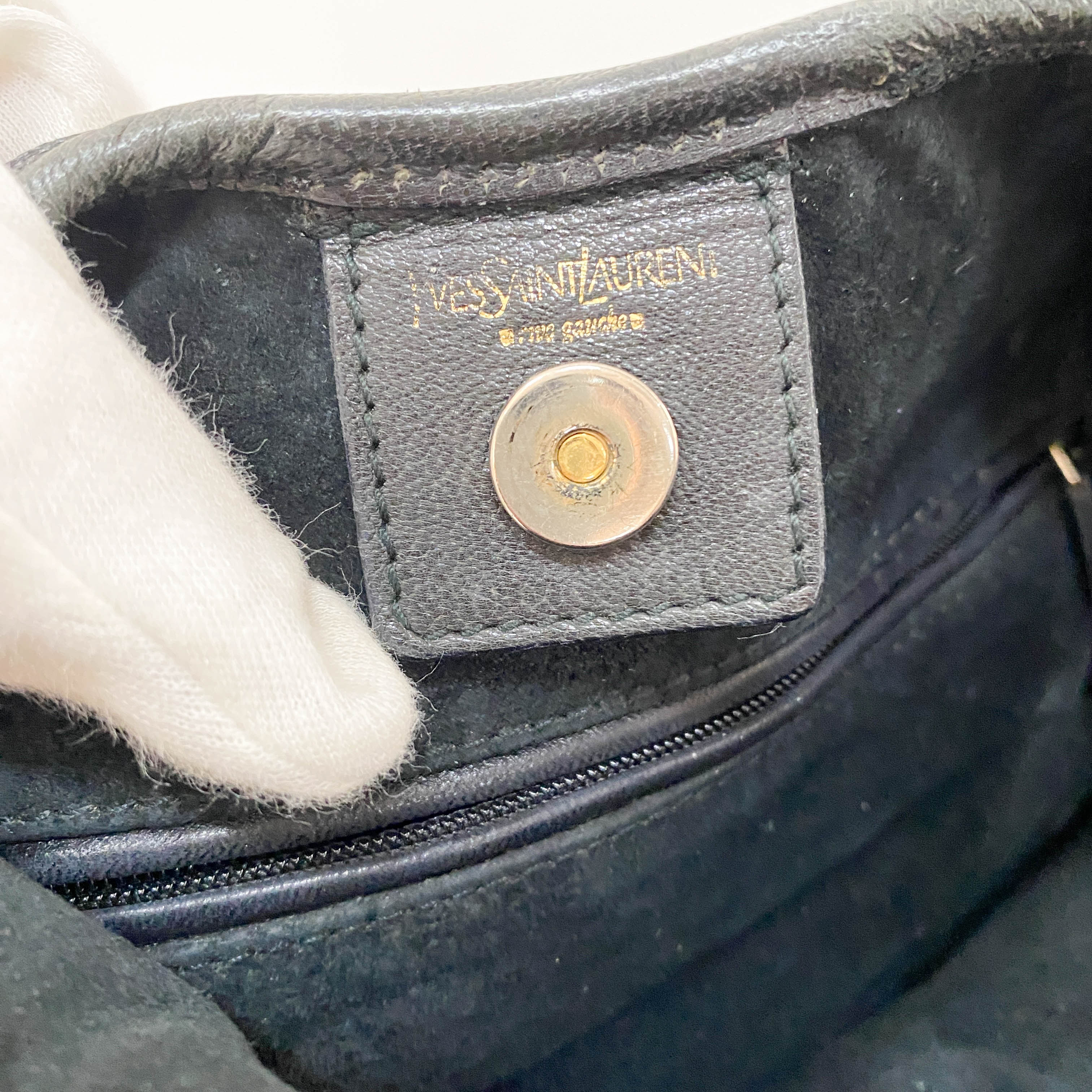 Saint Tropez Black Leather Shoulder Bag