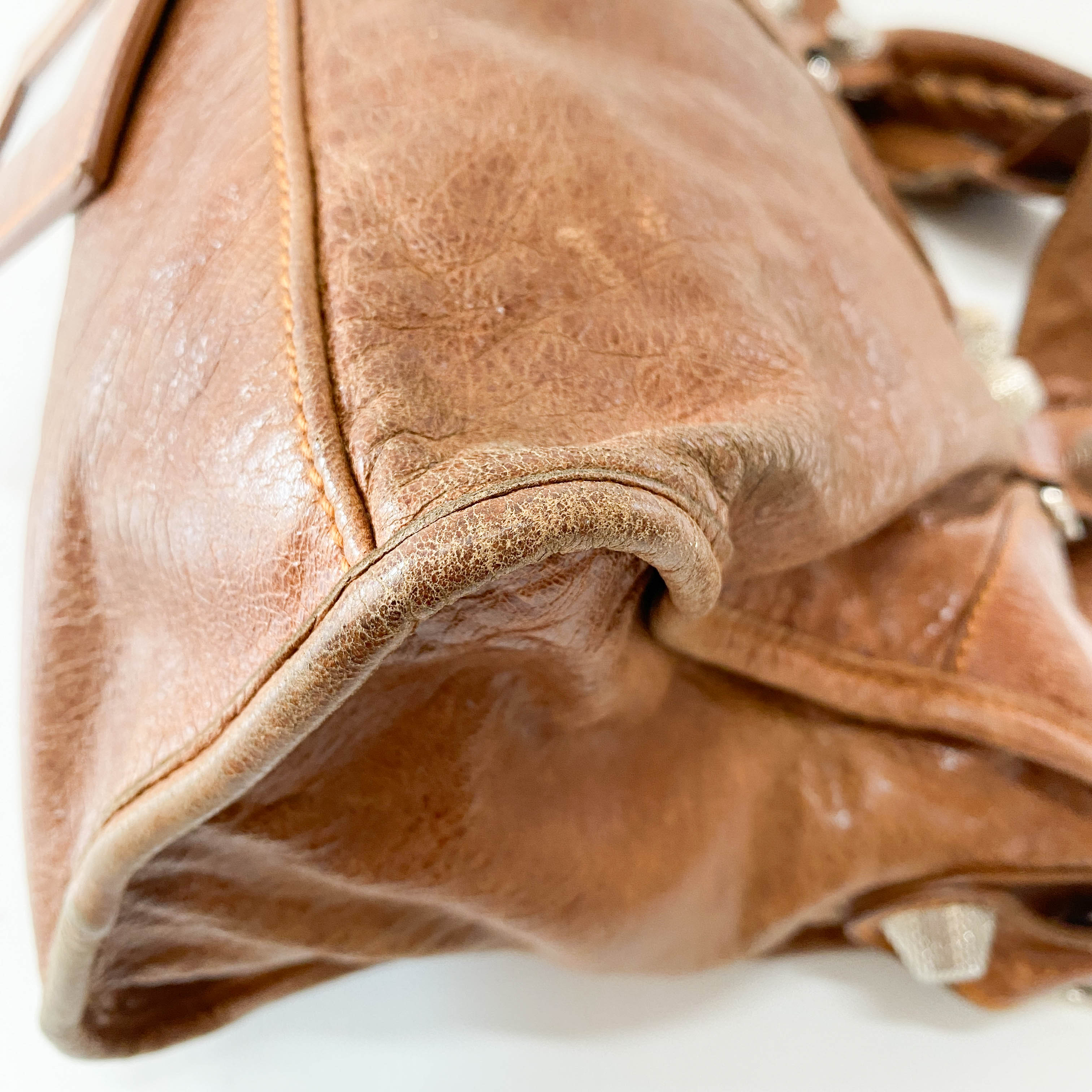 Parttime Brown Leather Handle Bag