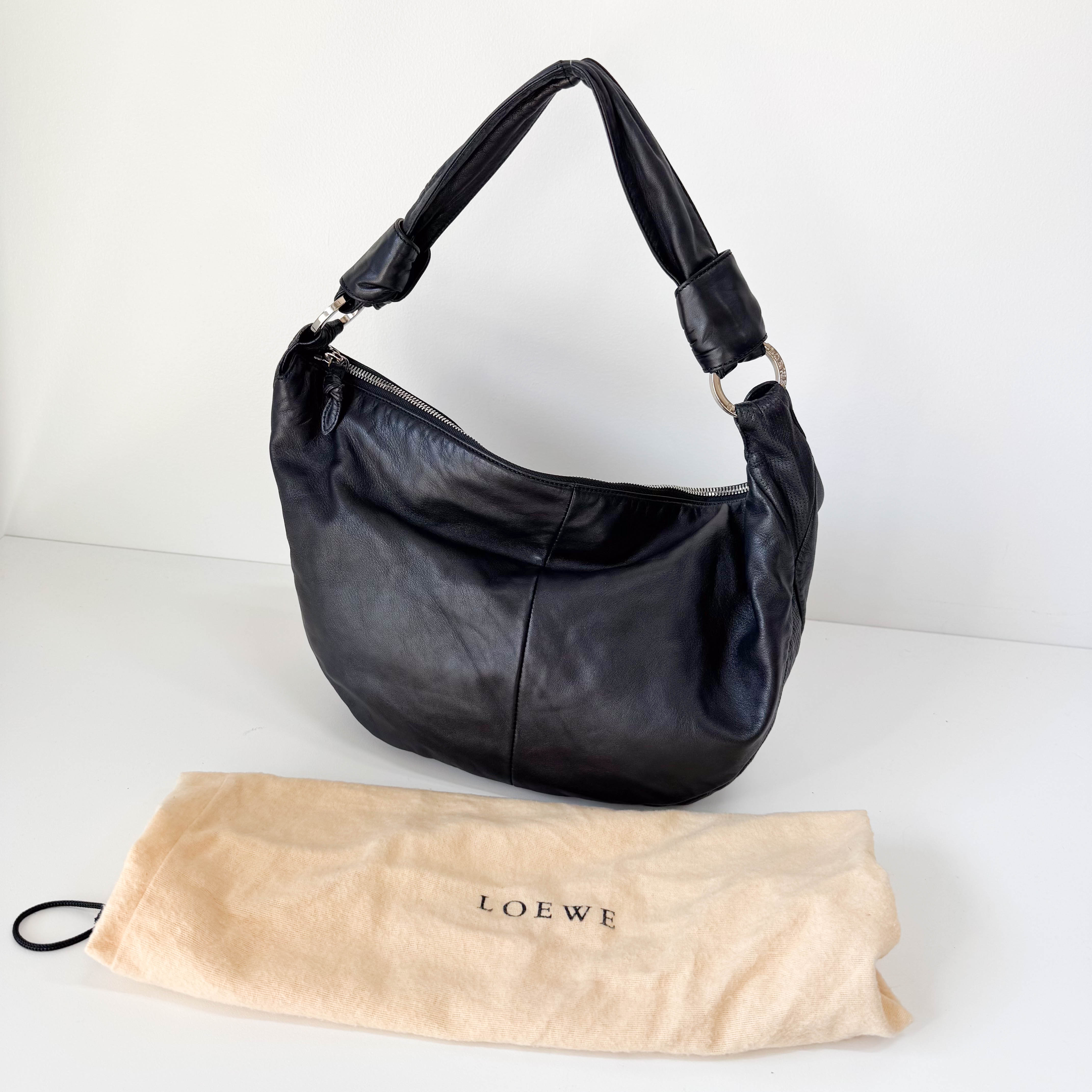 Black Nappa Leather Shoulder Bag