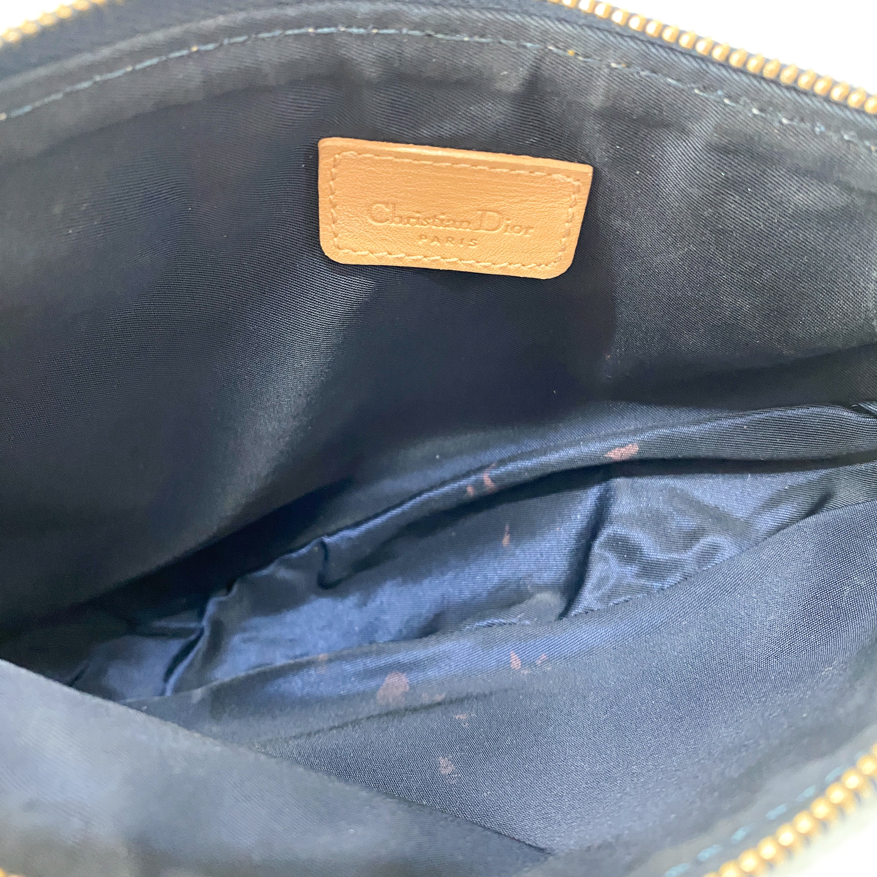 Saddle Light Blue Cotton & Sequin Shoulder Bag