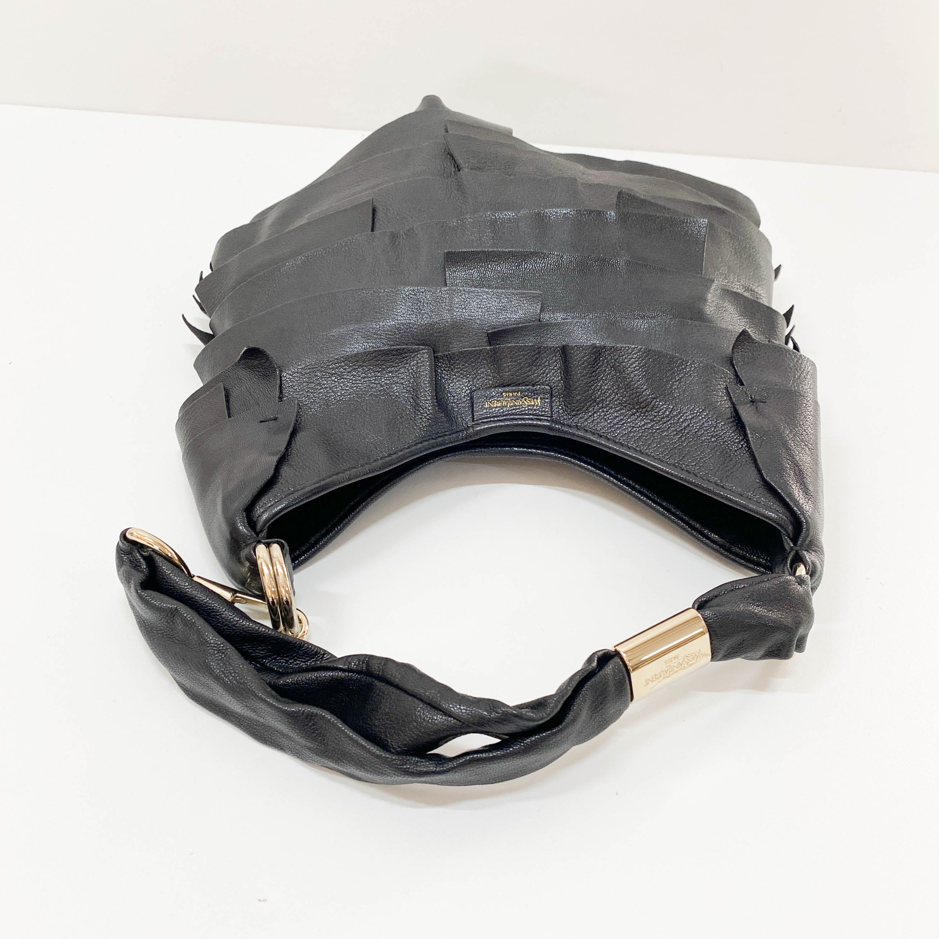 Saint Tropez Black Leather Shoulder Bag