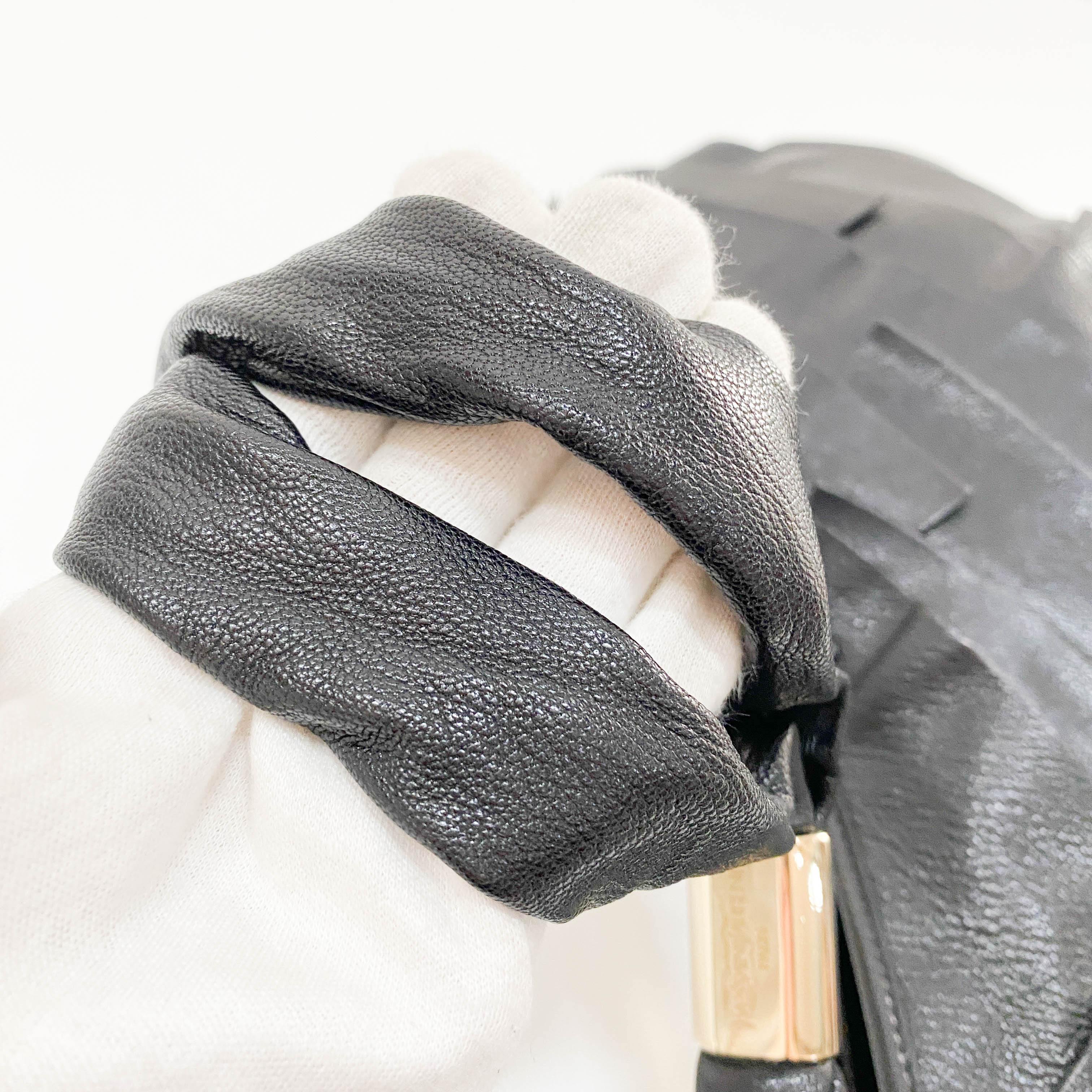 Saint Tropez Black Leather Shoulder Bag