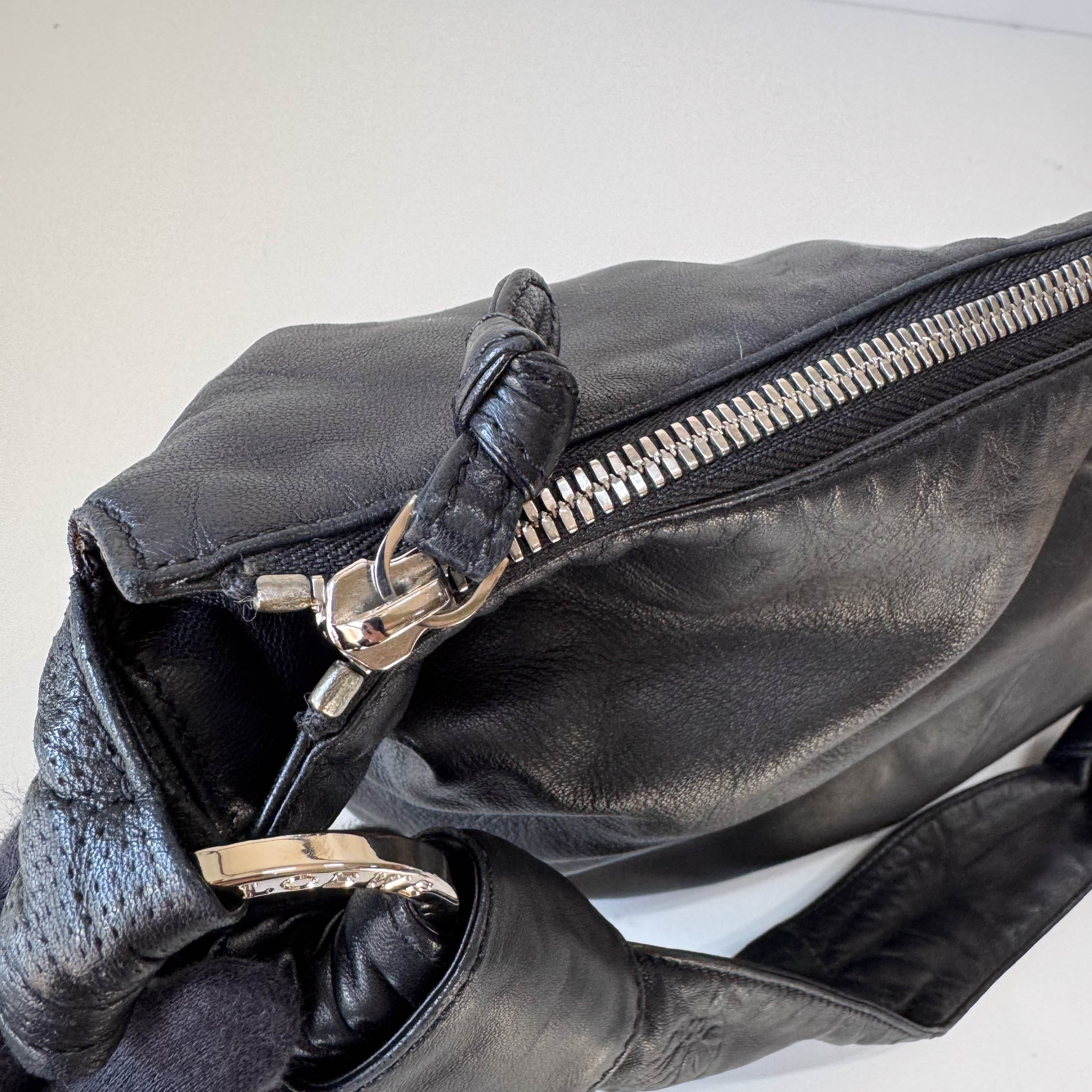 Black Nappa Leather Shoulder Bag