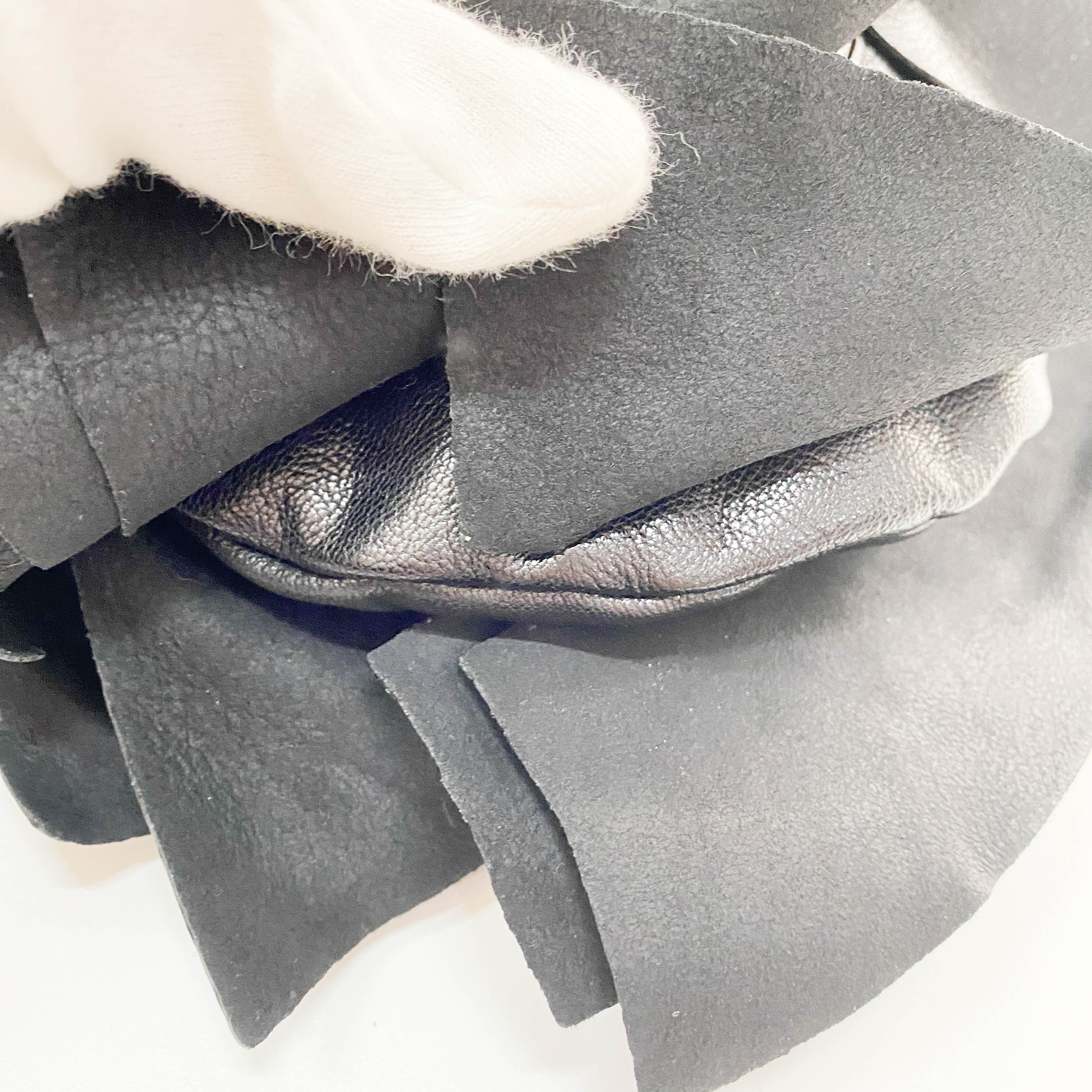 Saint Tropez Black Leather Shoulder Bag