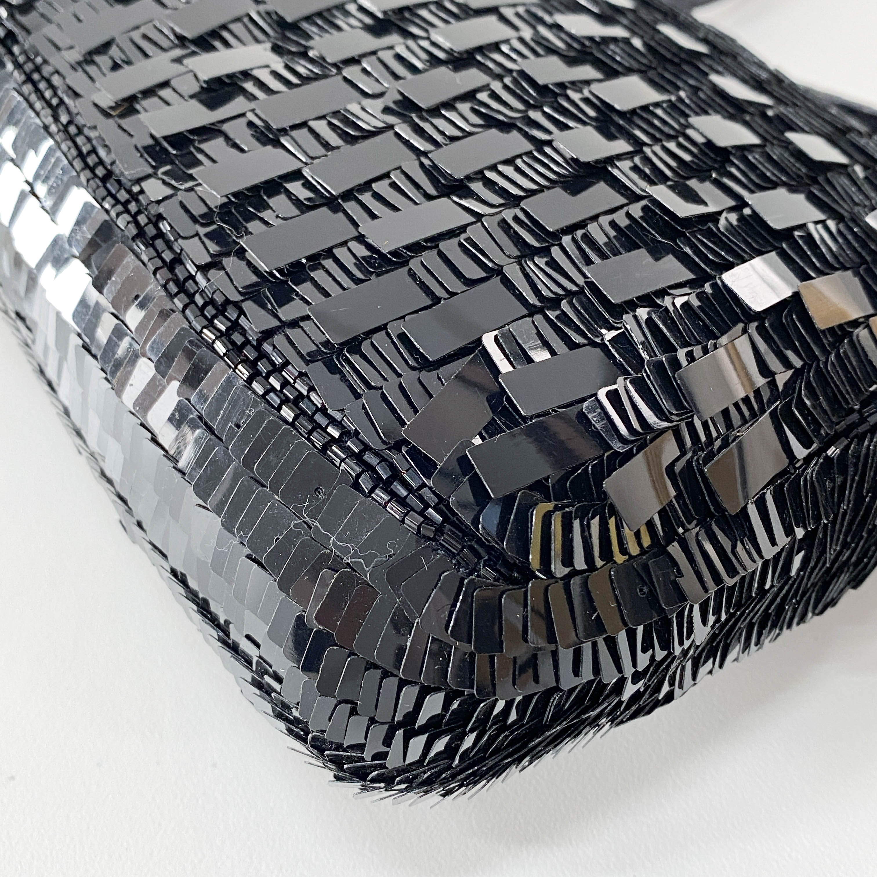 Baguete Black Sequin Shoulder Bag