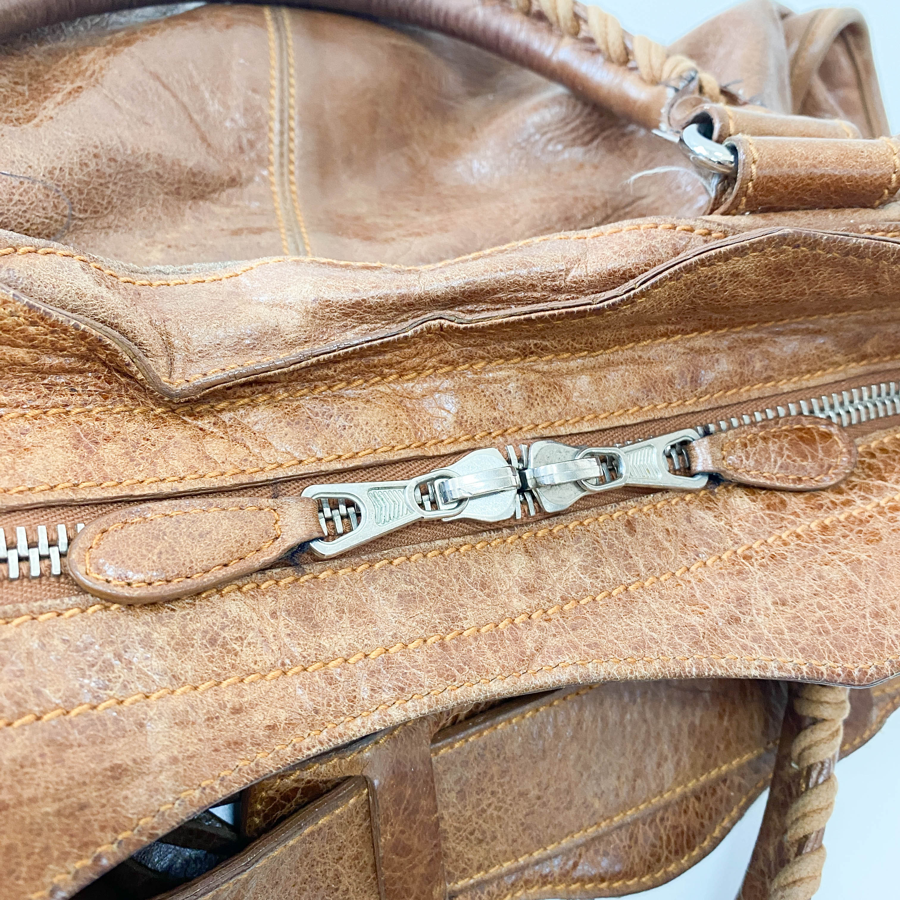 Parttime Brown Leather Handle Bag