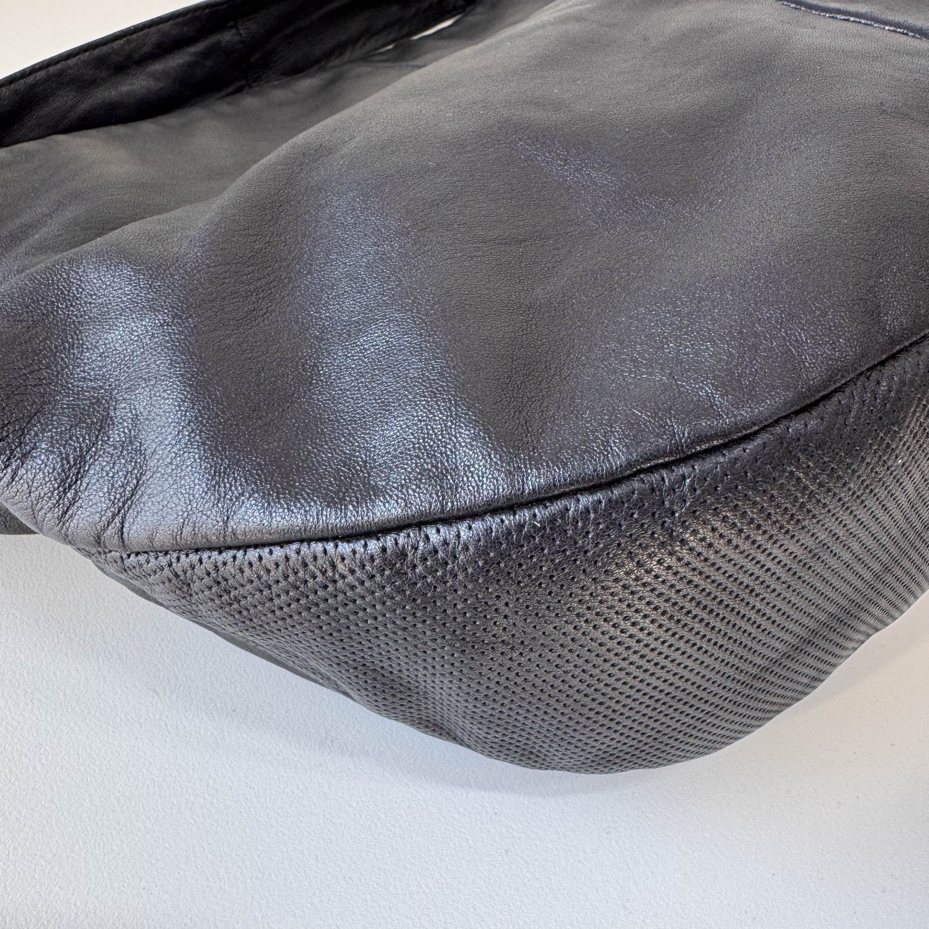 Black Nappa Leather Shoulder Bag