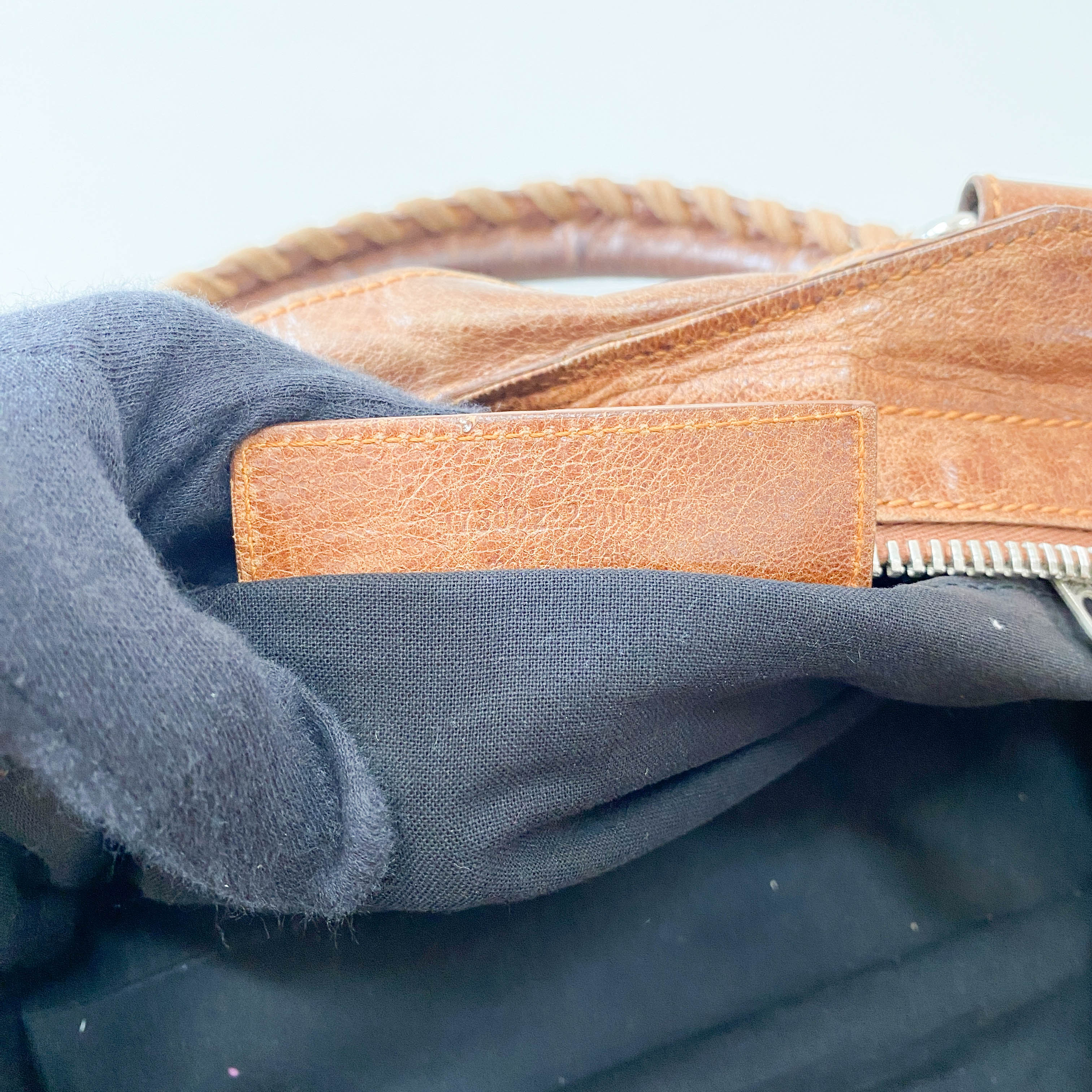 Parttime Brown Leather Handle Bag