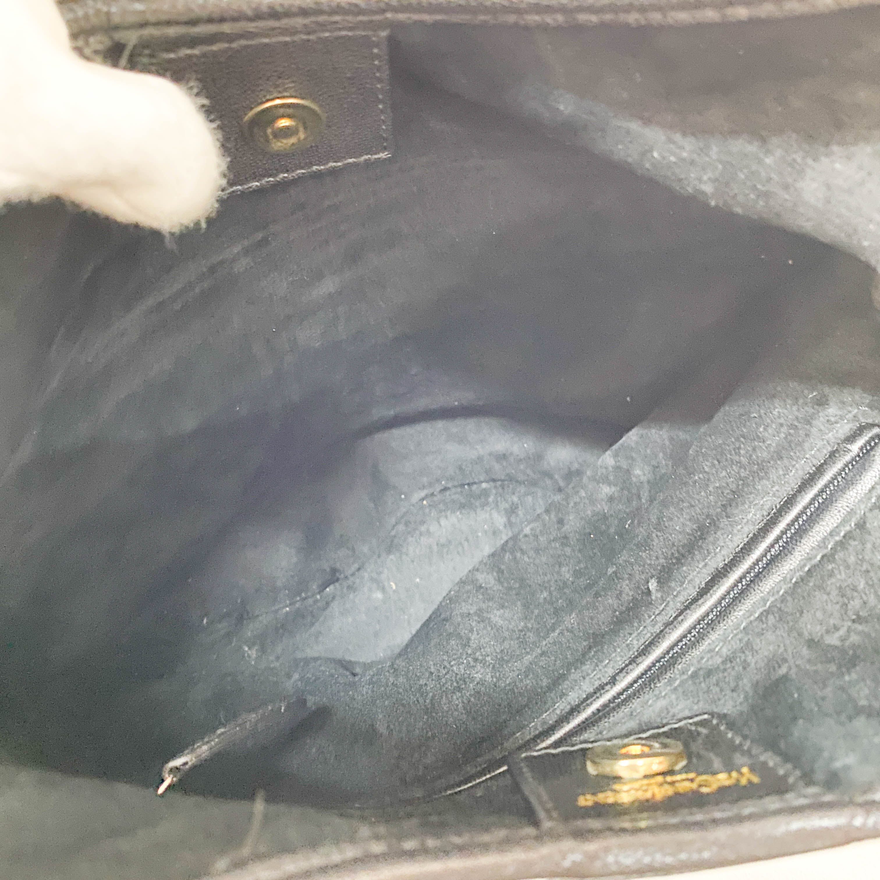 Saint Tropez Black Leather Shoulder Bag