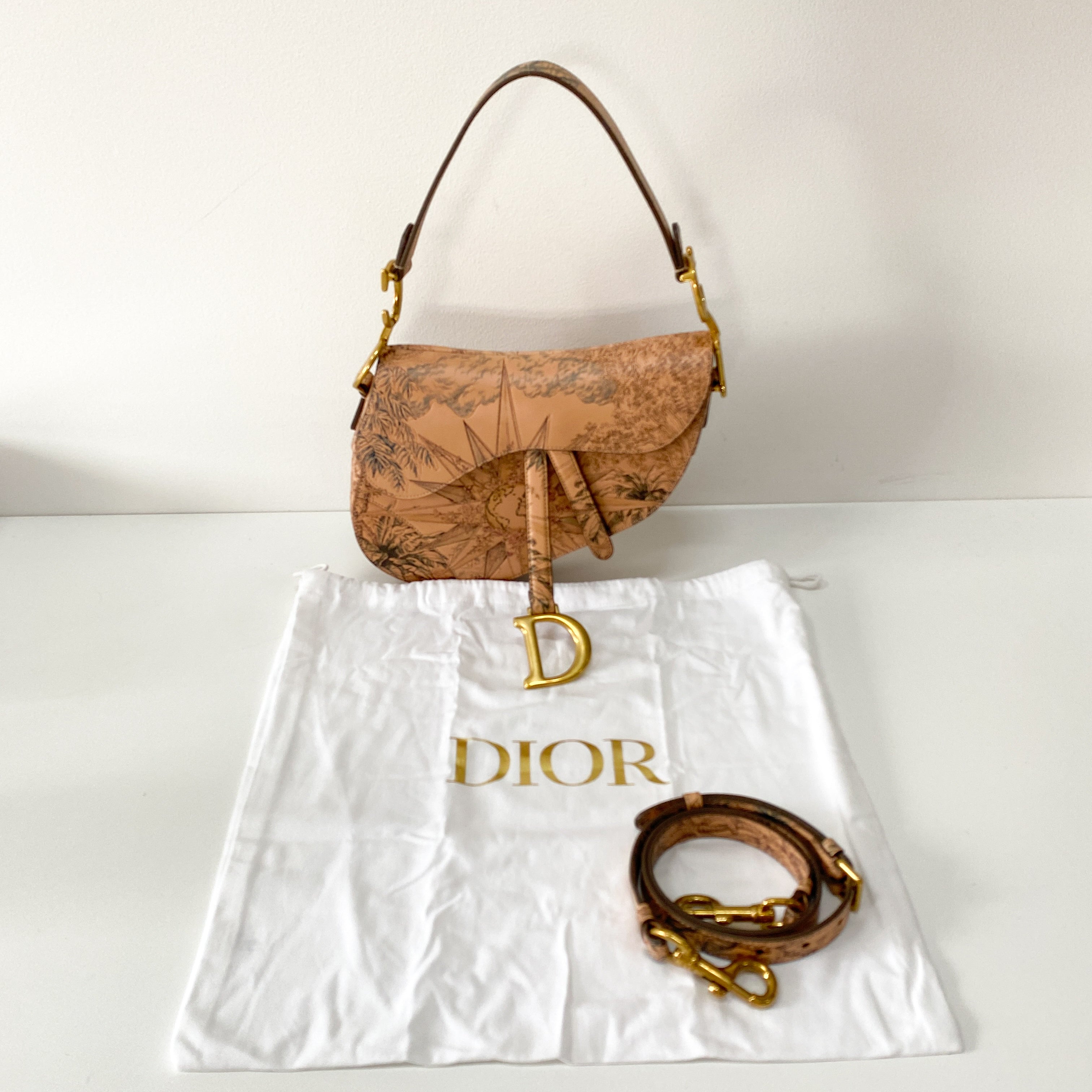 Saddle Galliano Globe Special Edition Pink Calfskin Bag