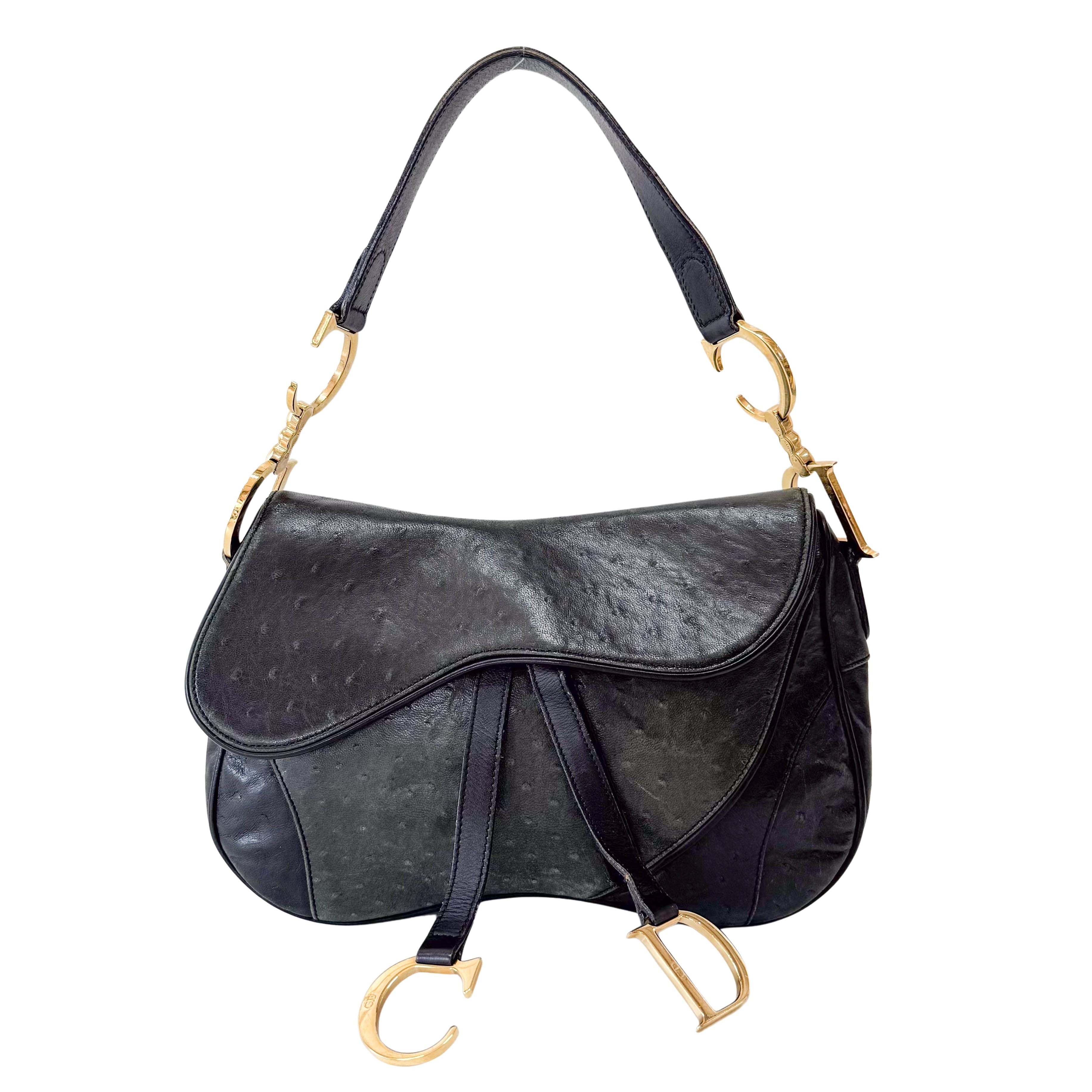 Green Leather Double Saddle Bag