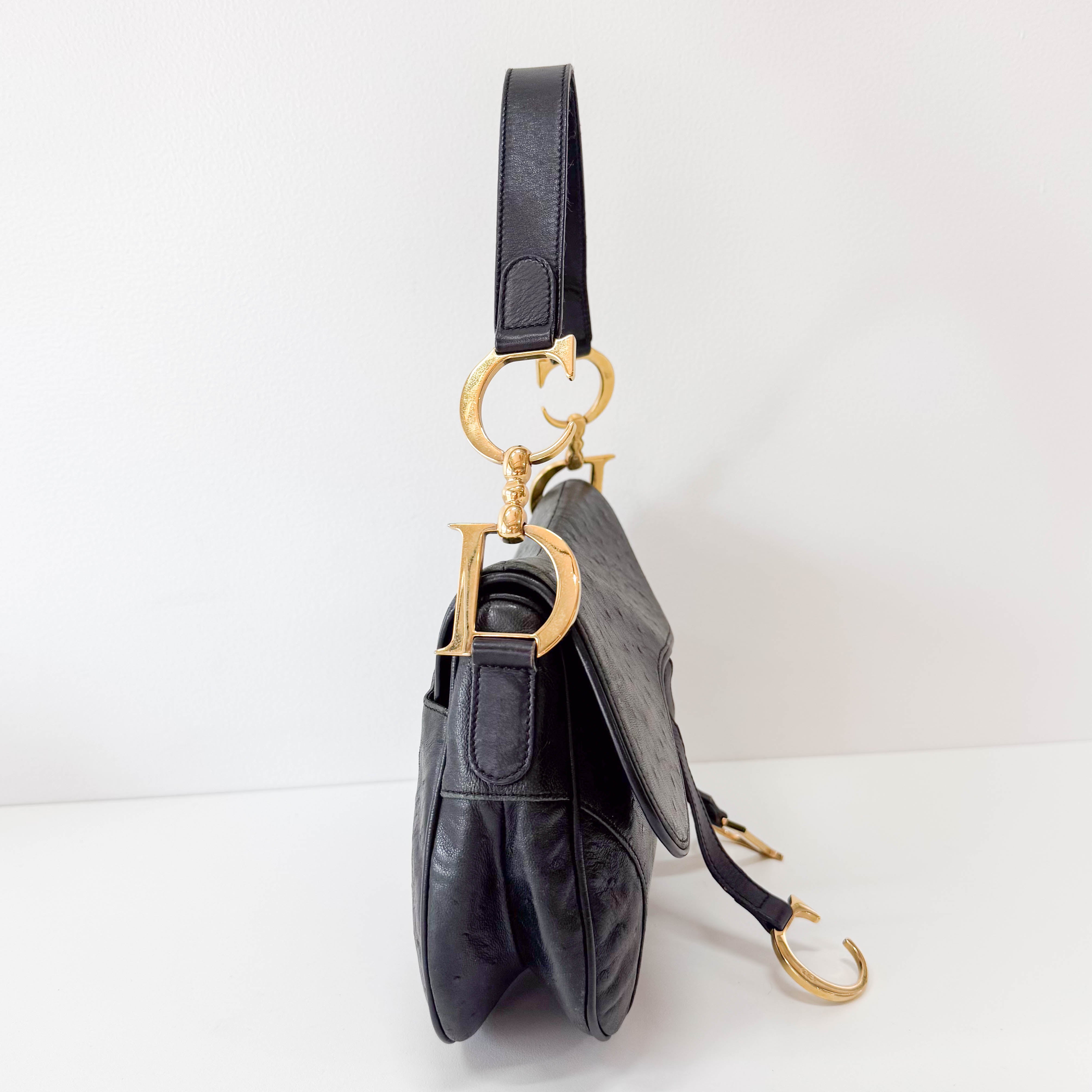 Green Leather Double Saddle Bag