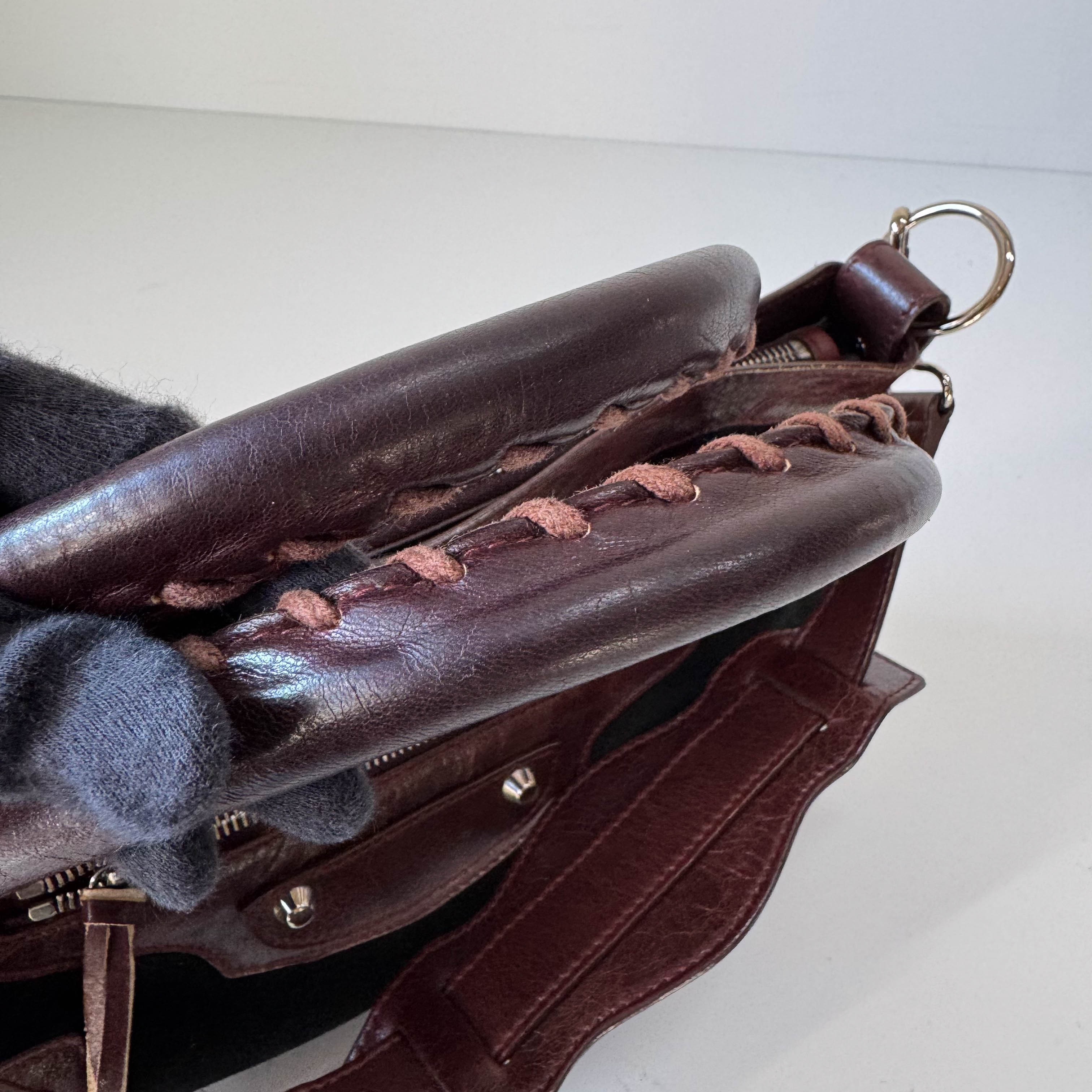 The City Black Suede & Brown Leather Two Way Bag