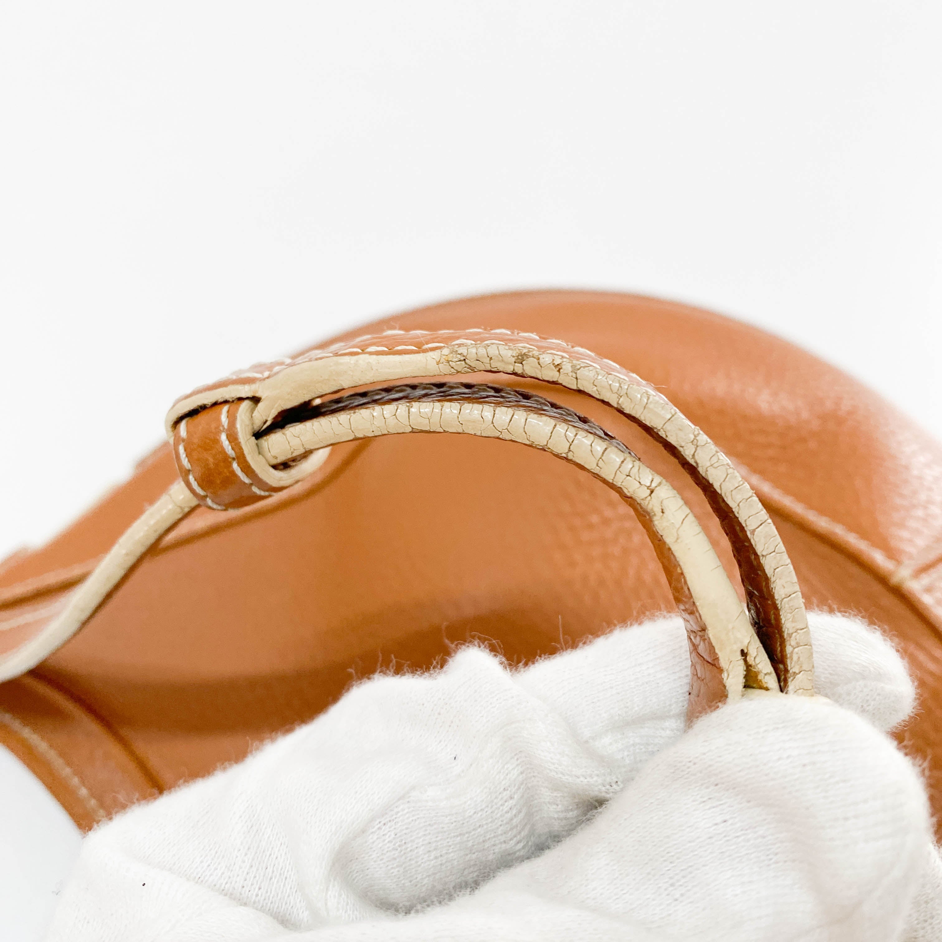 Brown Grain Calfskin Shoulder Bag