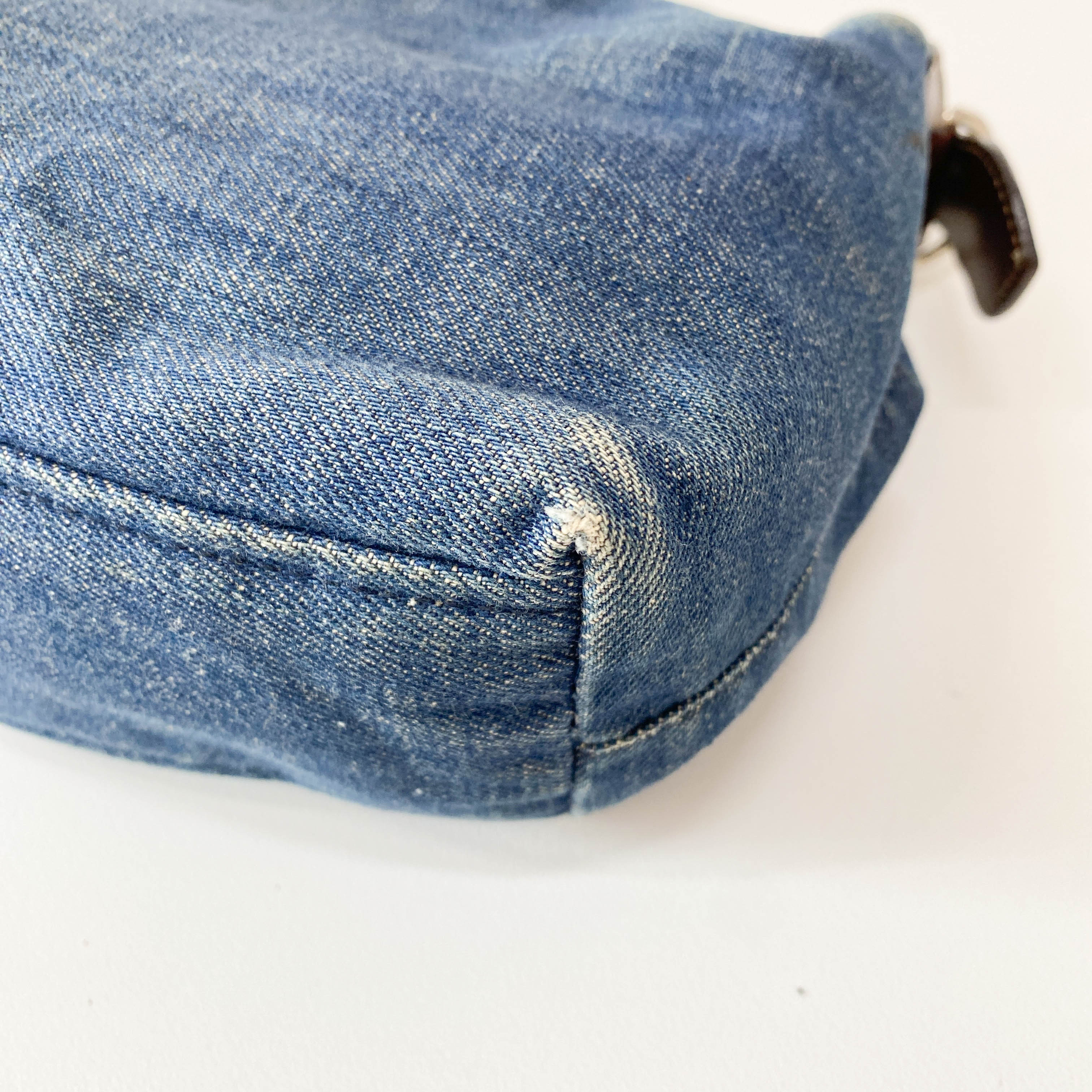 Denim/Leather Pouch Handbag