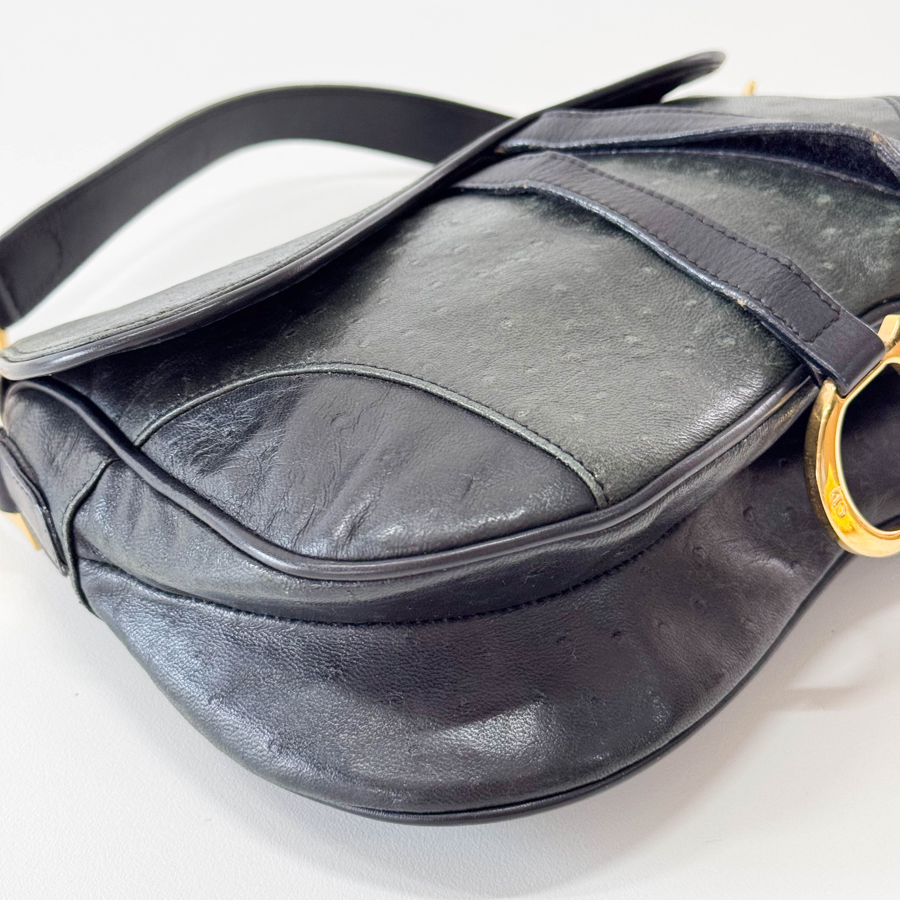 Green Leather Double Saddle Bag