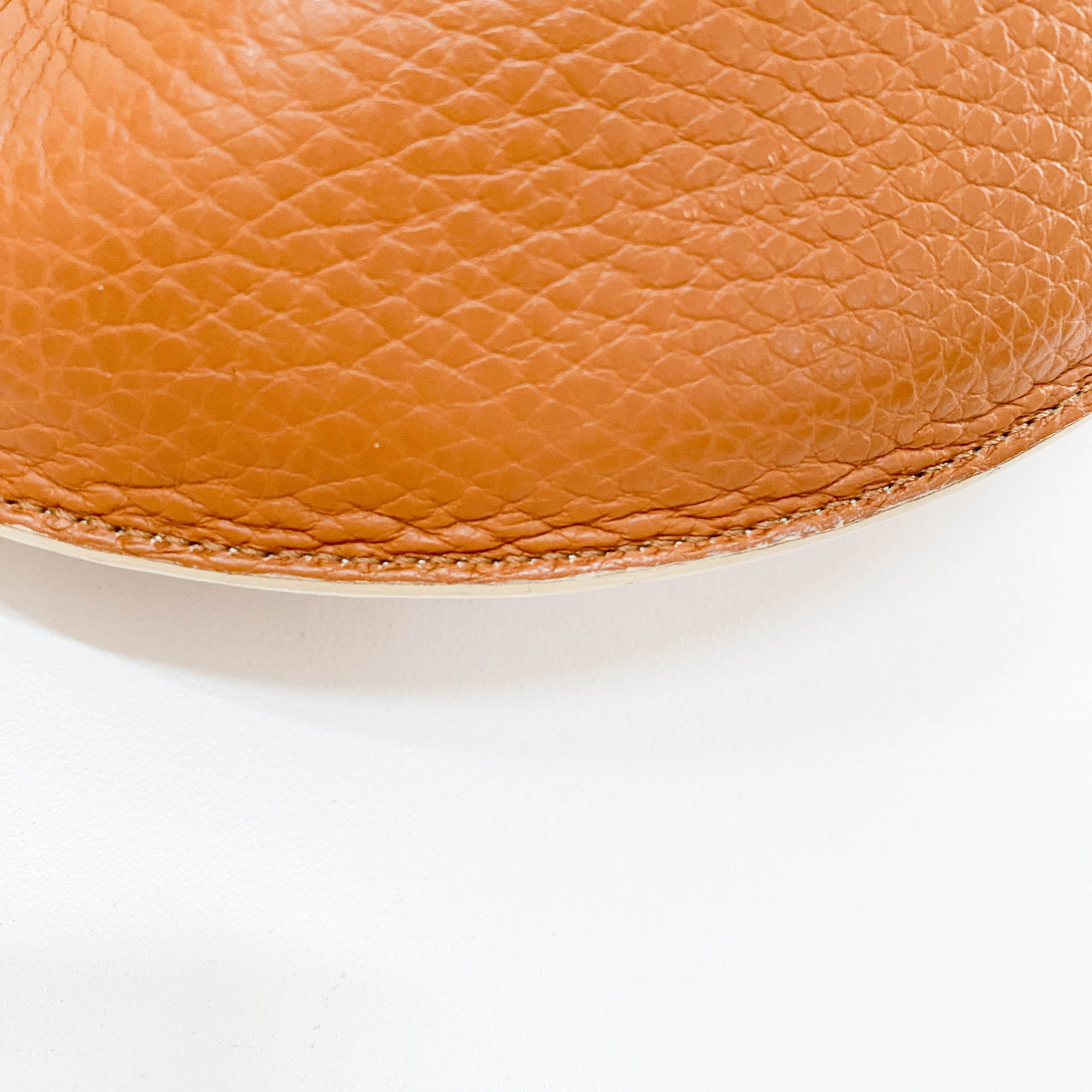 Brown Grain Calfskin Shoulder Bag