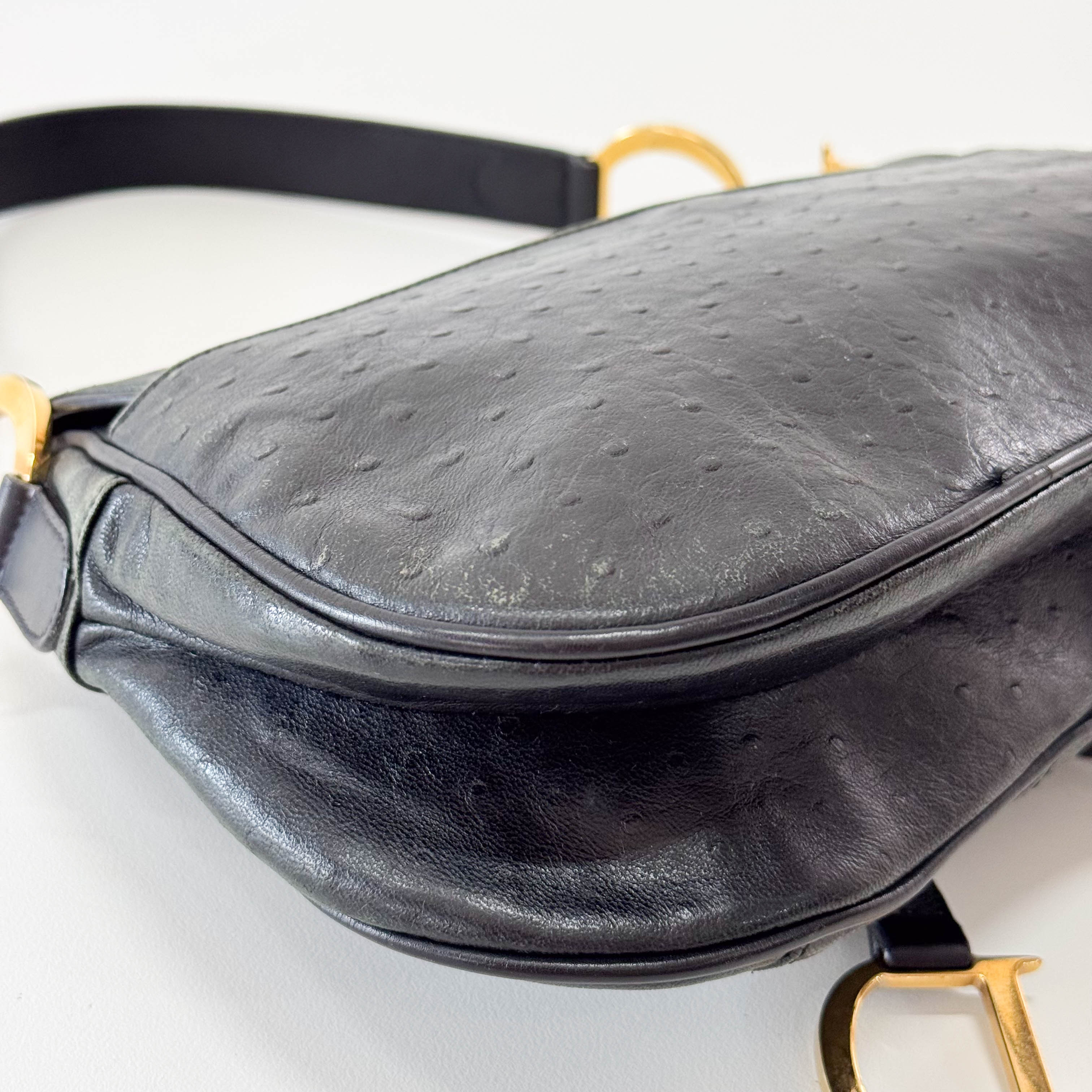 Green Leather Double Saddle Bag