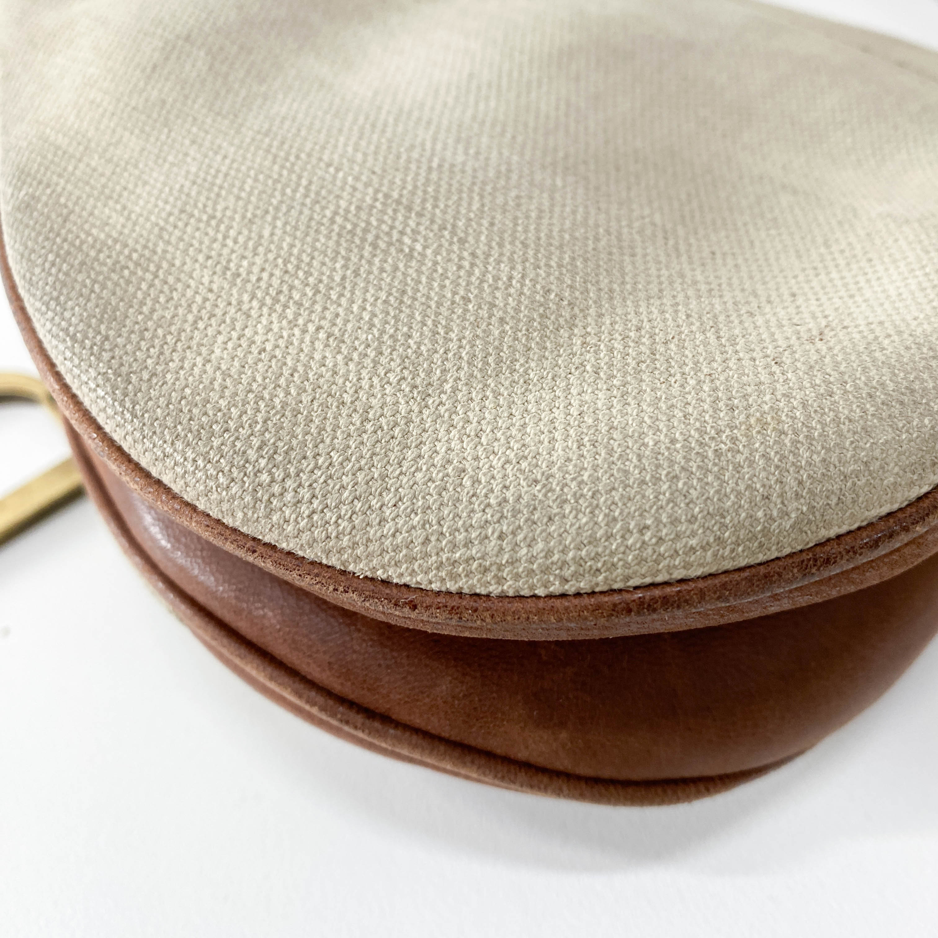 Saddle Bag Brown Leather and Canvas