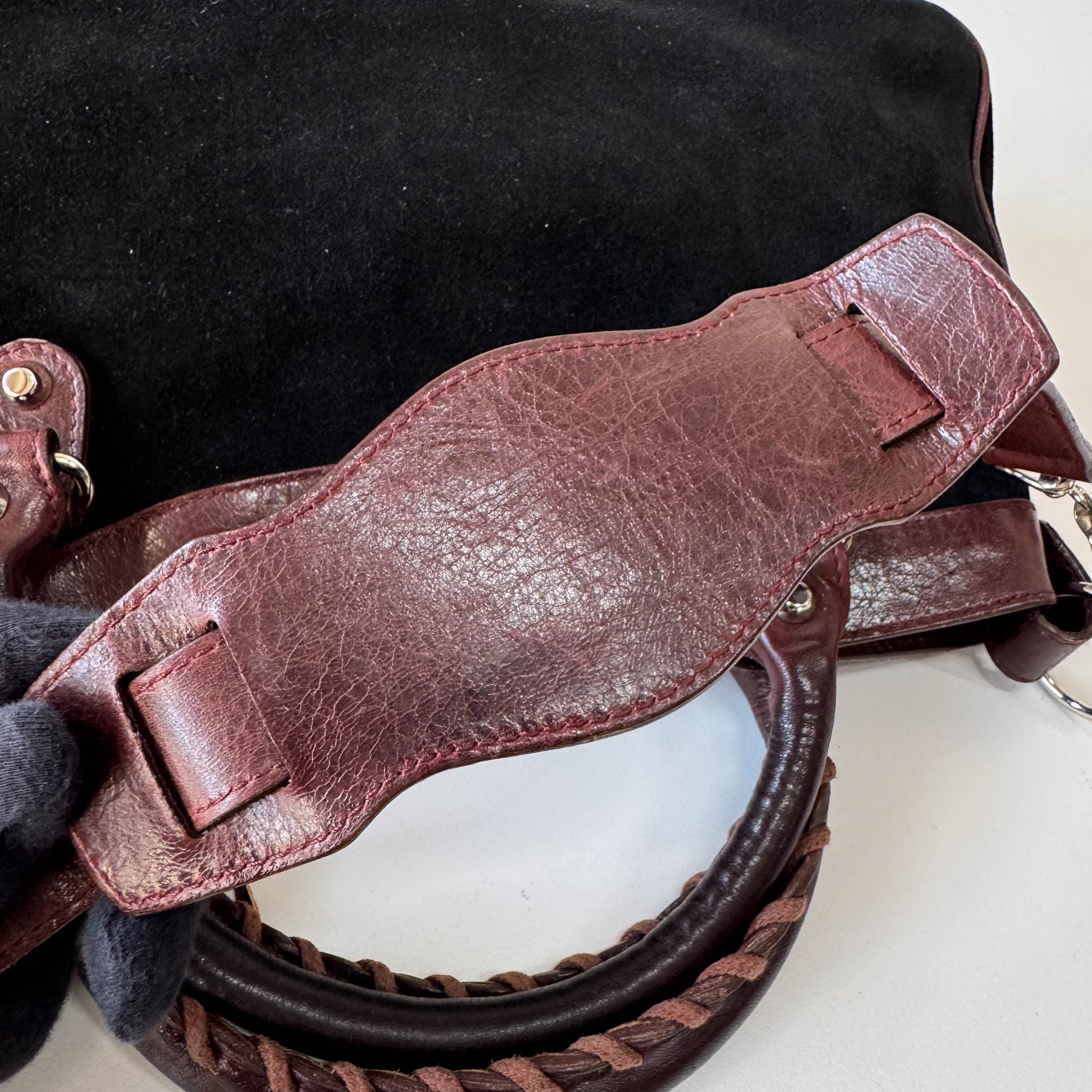 The City Black Suede & Brown Leather Two Way Bag