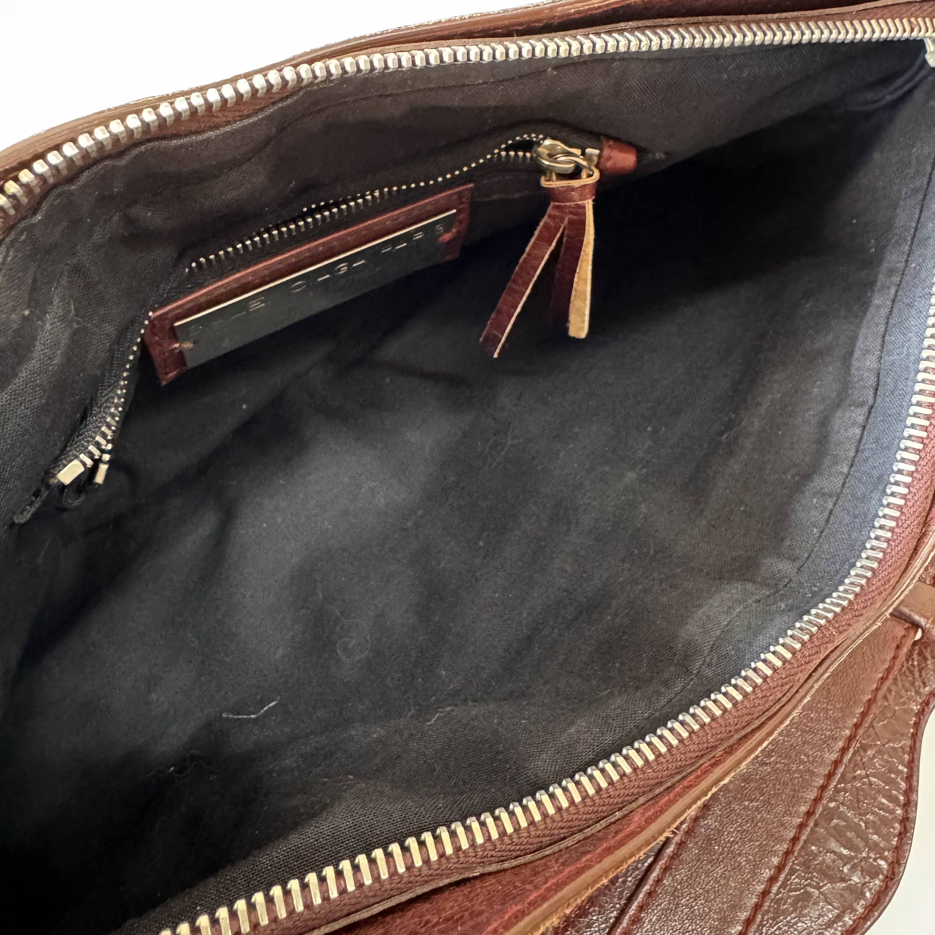 The City Black Suede & Brown Leather Two Way Bag