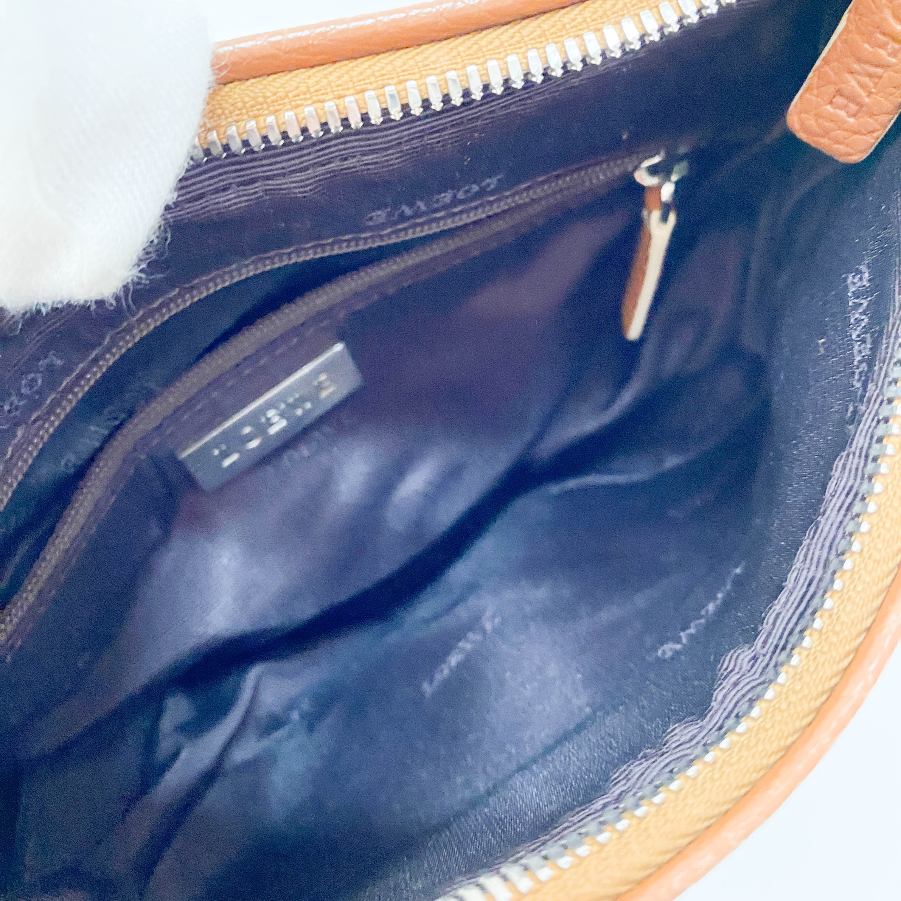 Brown Grain Calfskin Shoulder Bag