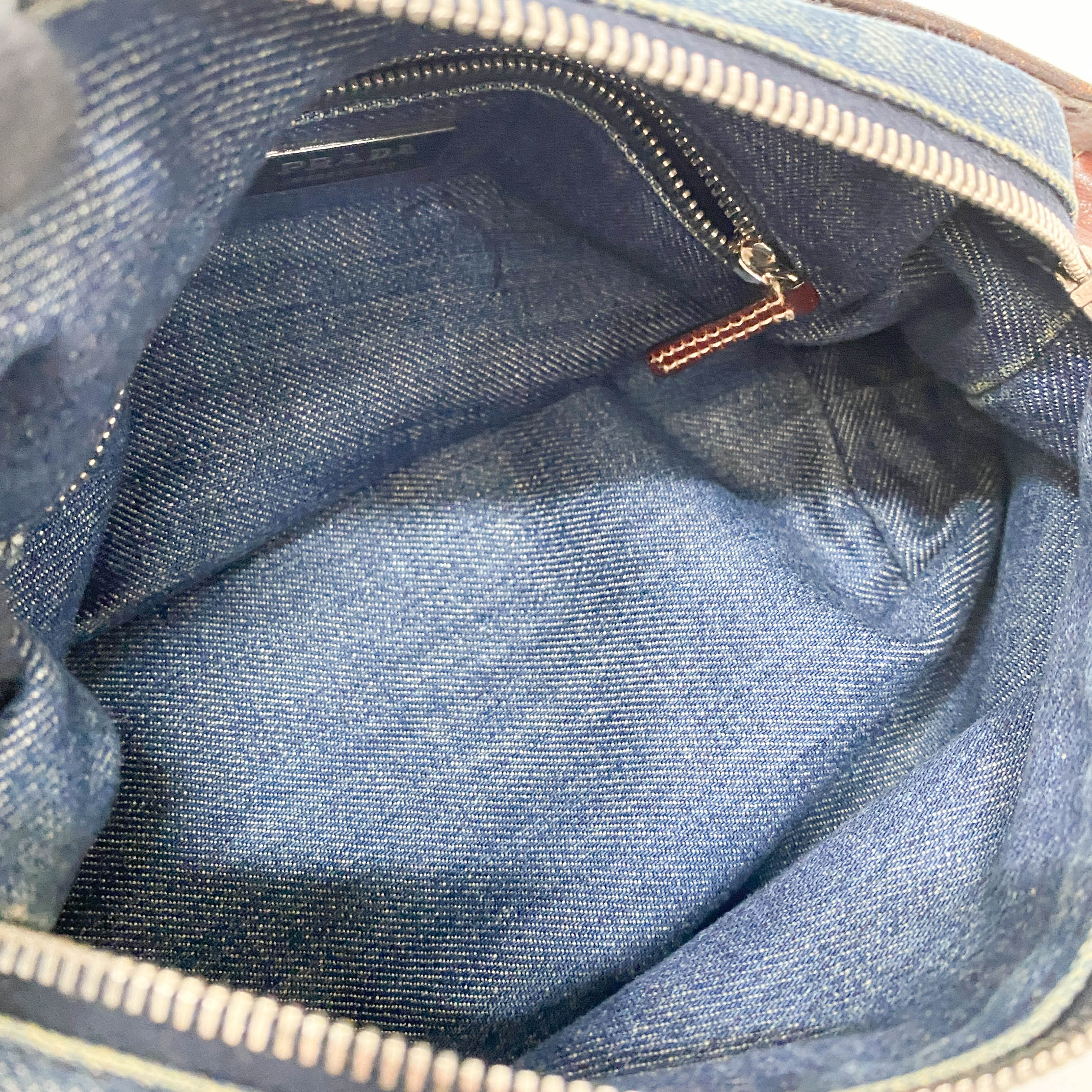 Denim/Leather Pouch Handbag