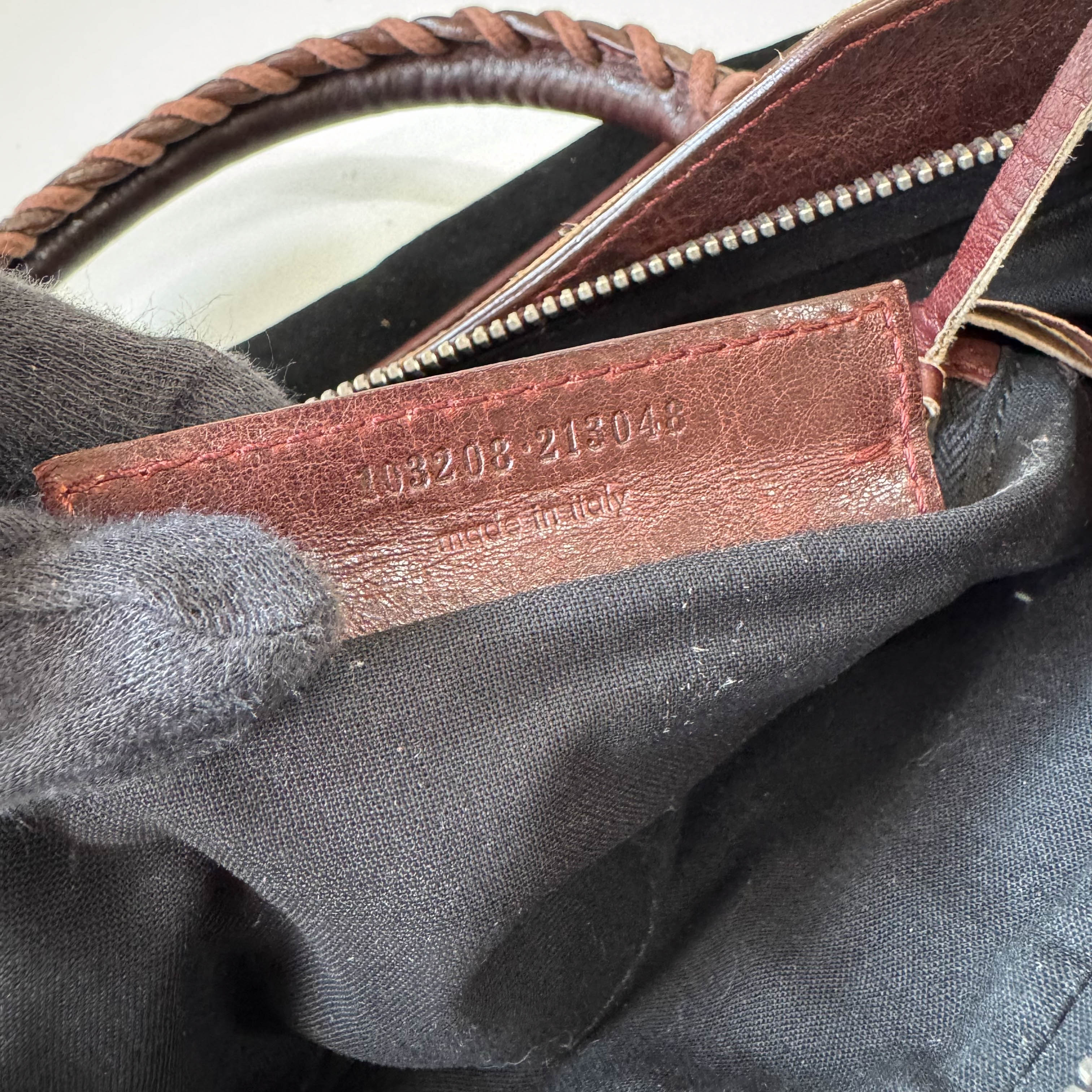 The City Black Suede & Brown Leather Two Way Bag