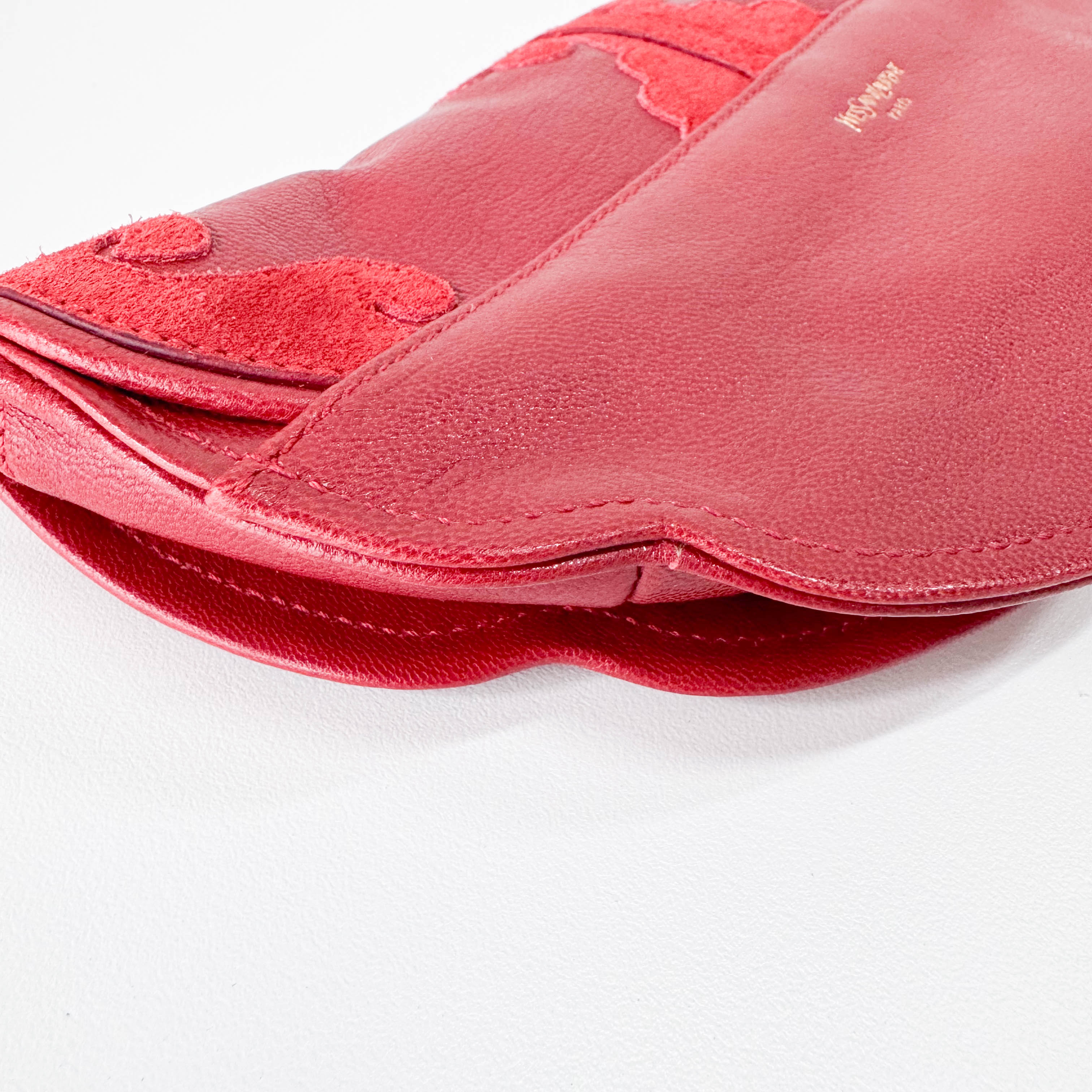 Red Leather/Suede Tassel Shoulder Bag