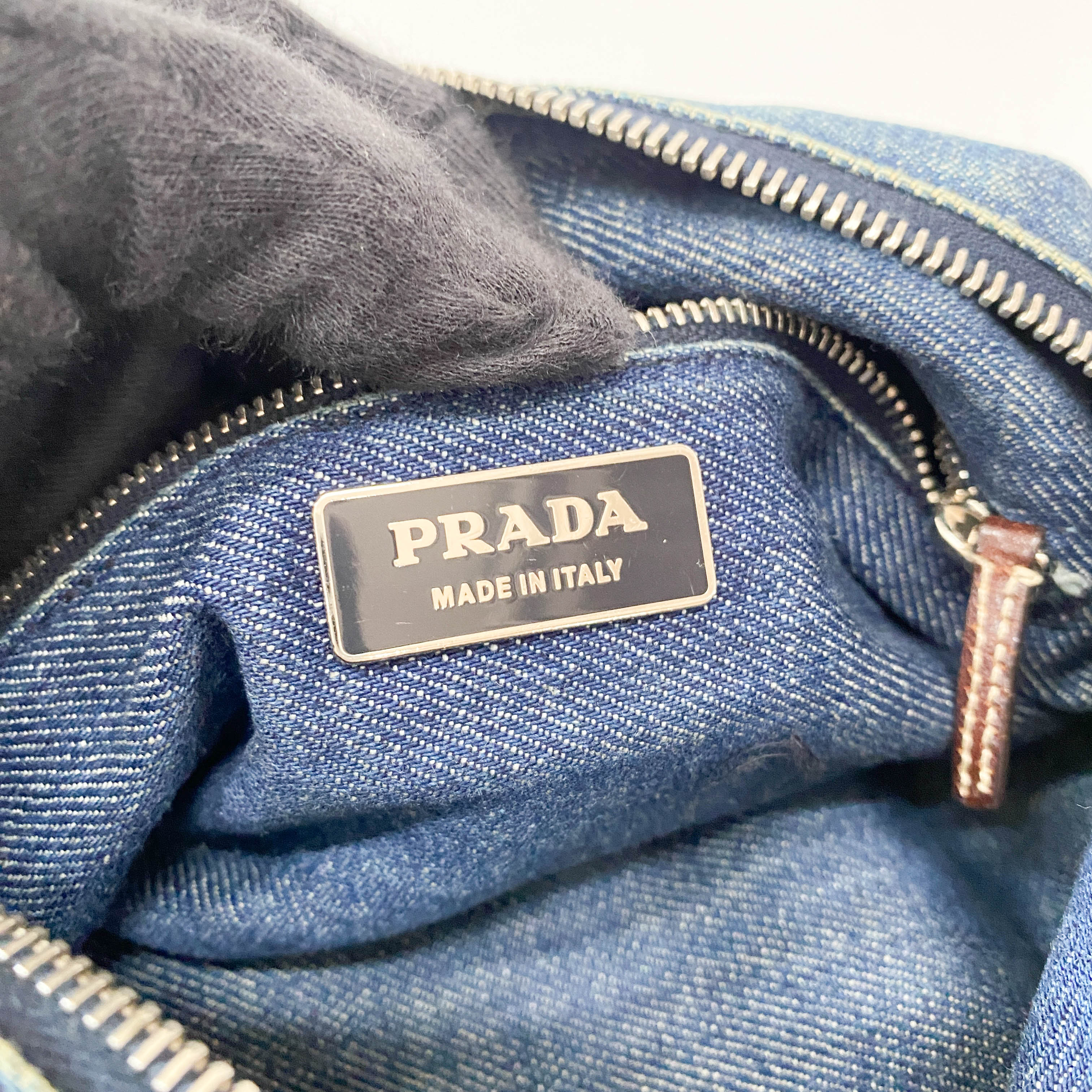 Denim/Leather Pouch Handbag