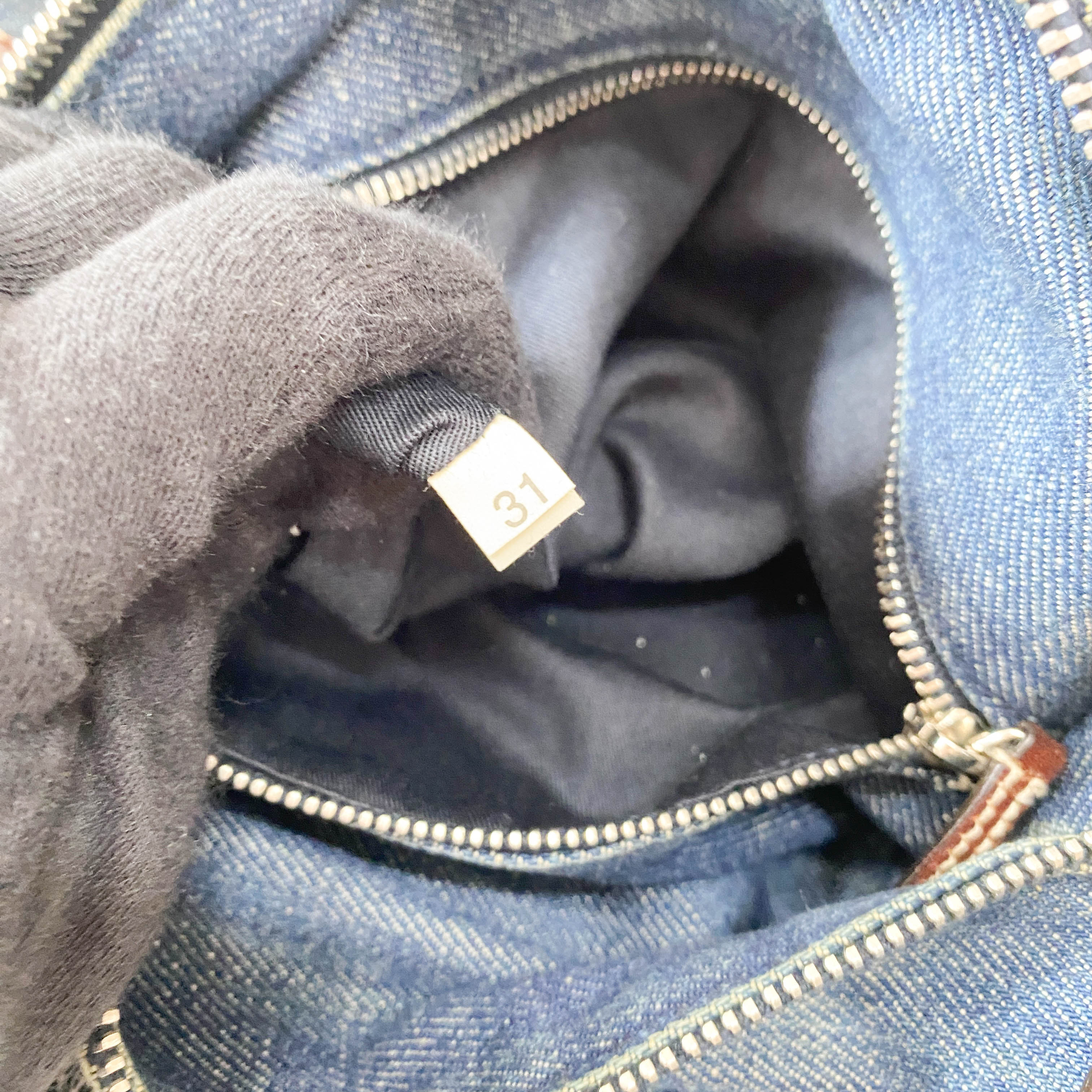 Denim/Leather Pouch Handbag