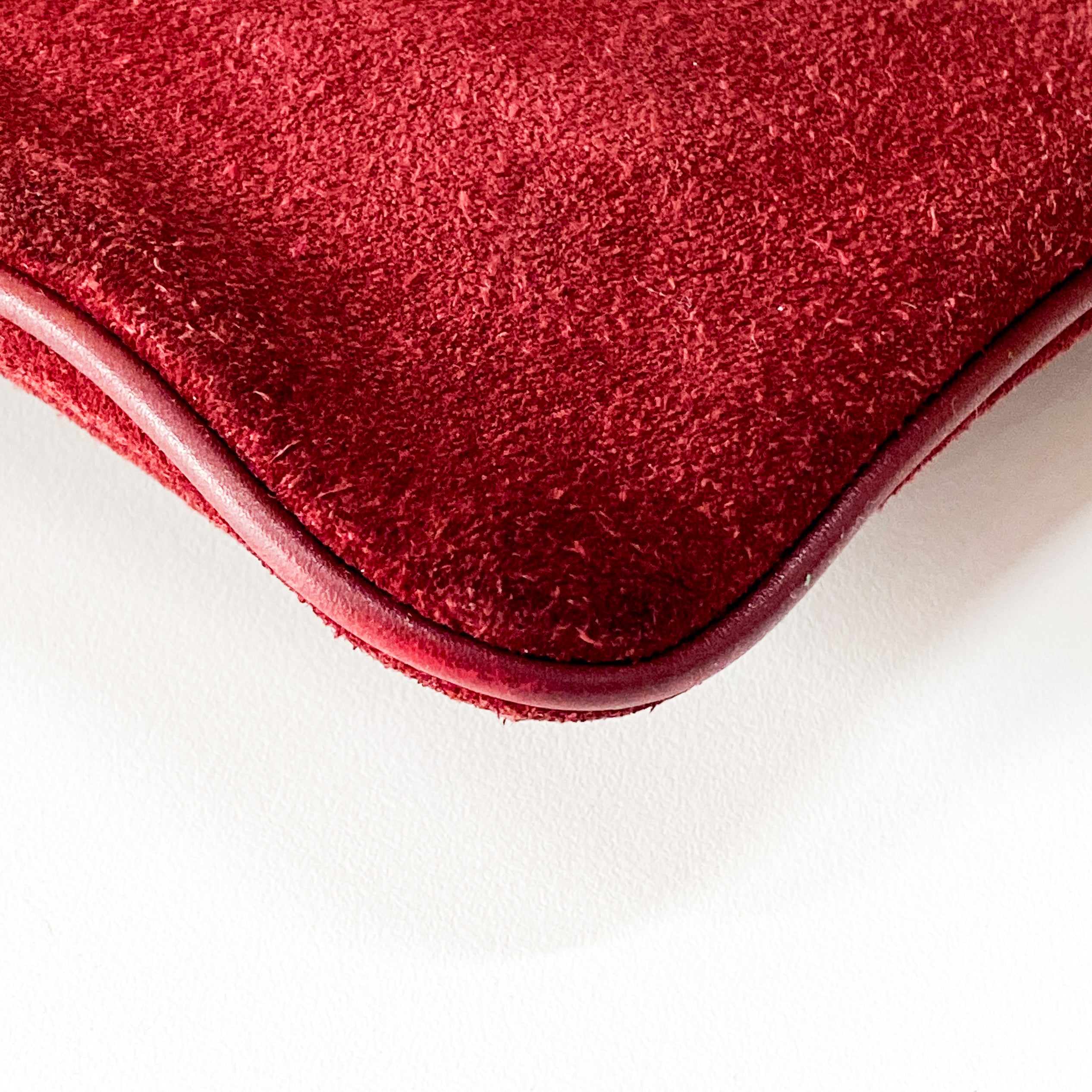 GG Buckle Red Suede Bag