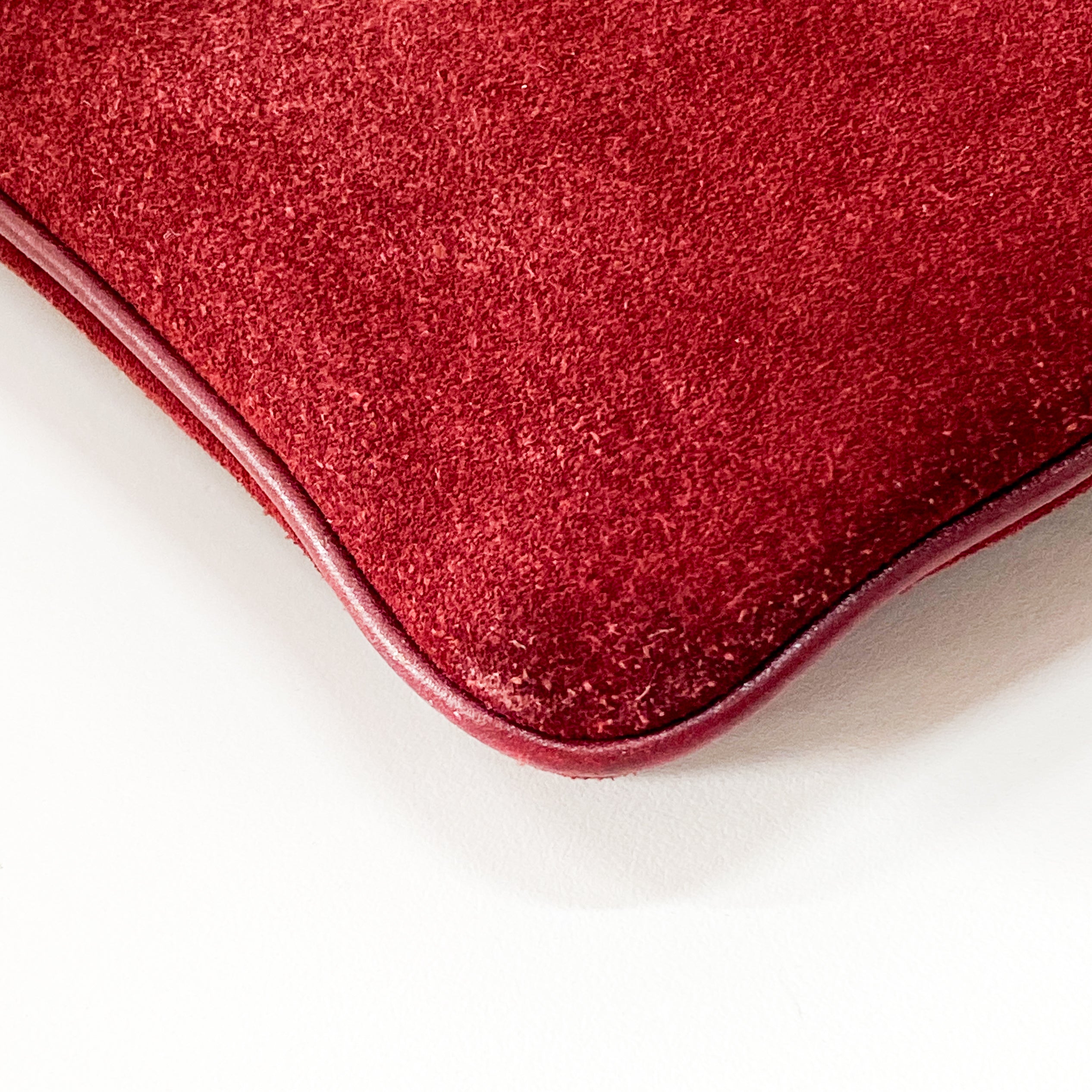 GG Buckle Red Suede Bag