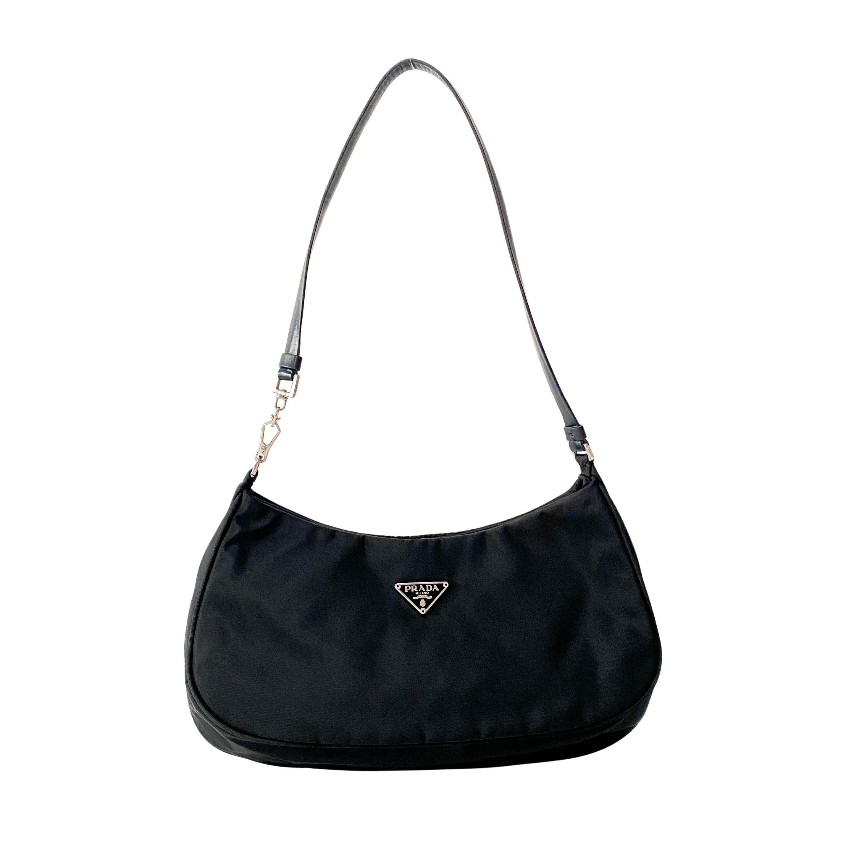 Small Black Nylon Shoulder Bag