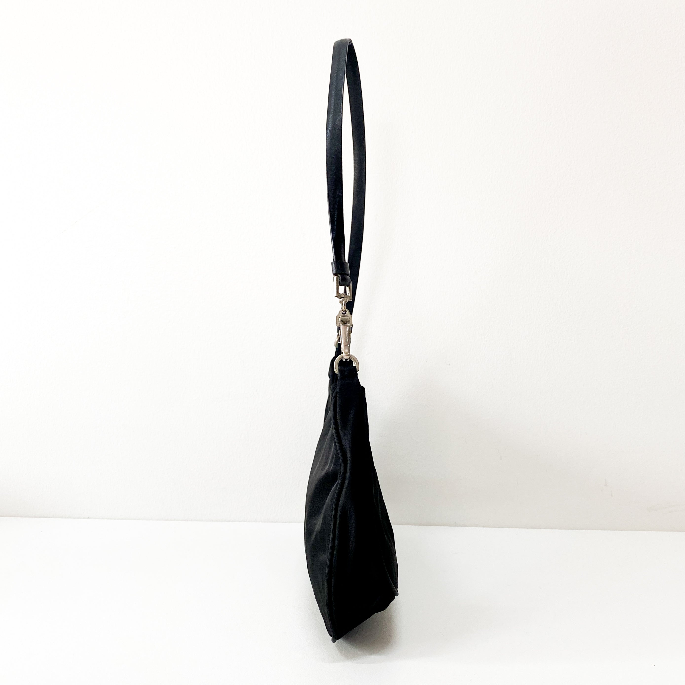 Small Black Nylon Shoulder Bag