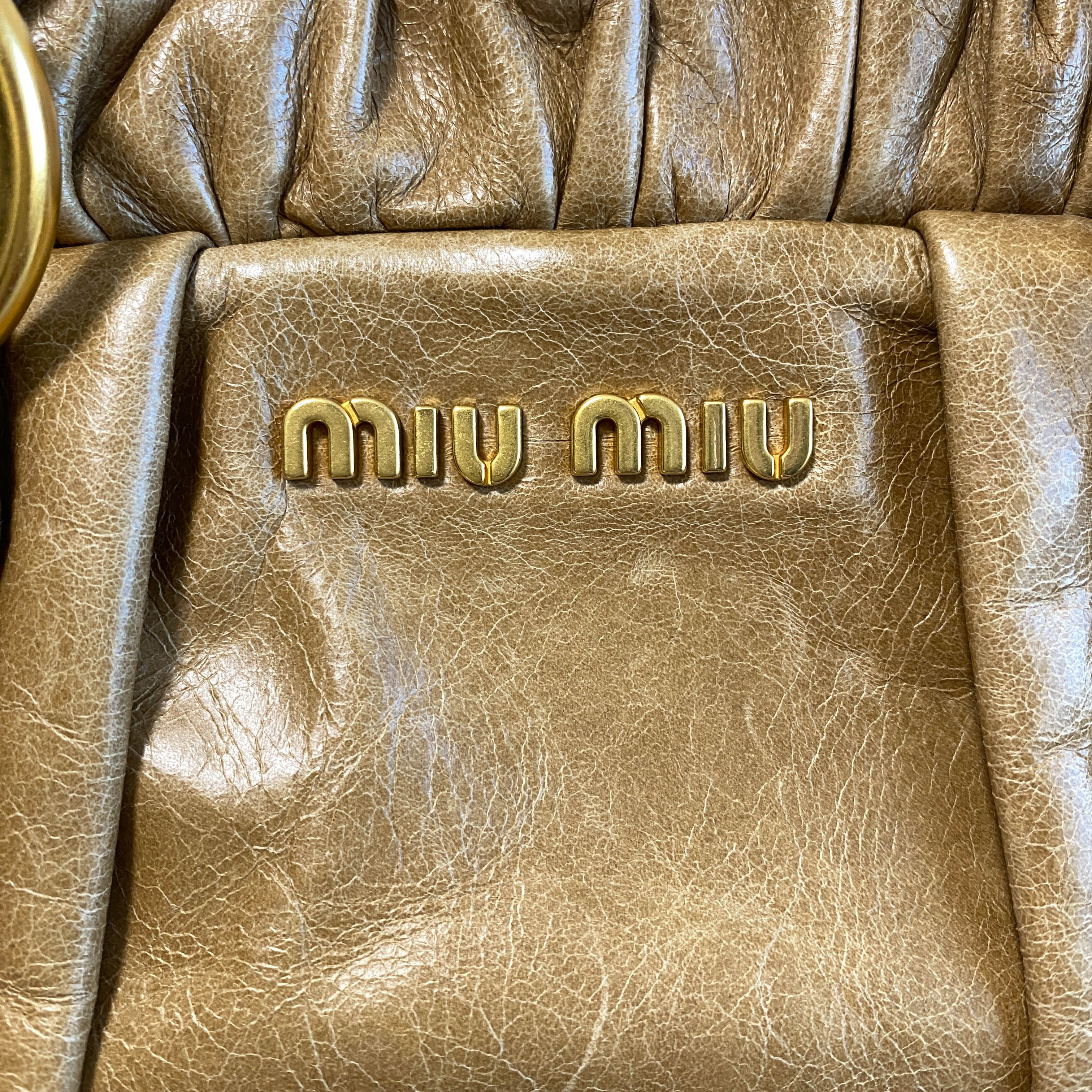 Vitello Bauletto Brown Leather Shoulder Bag