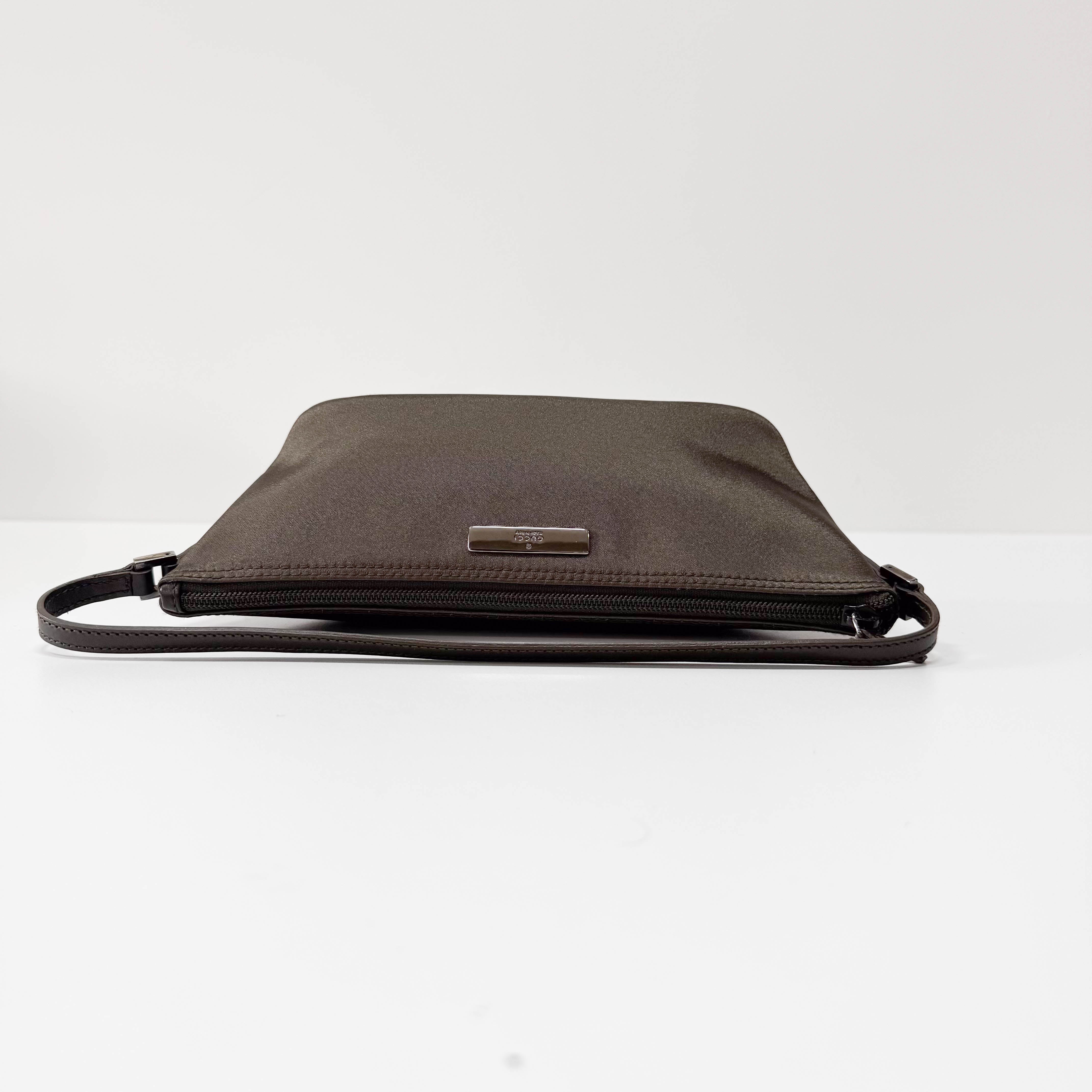 Boat Dark Green Satin Accessory Pouch Shoulder Bag