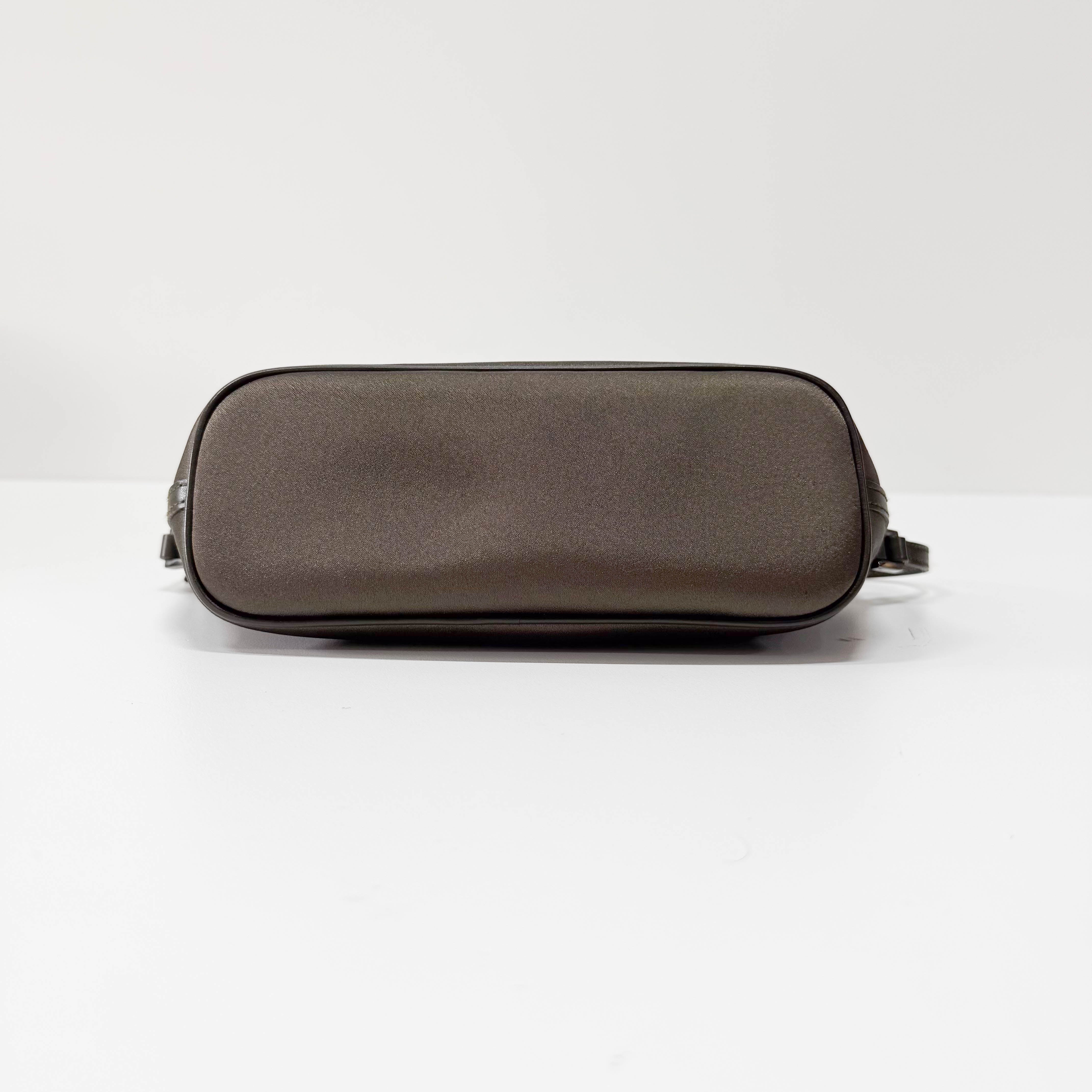 Boat Dark Green Satin Accessory Pouch Shoulder Bag