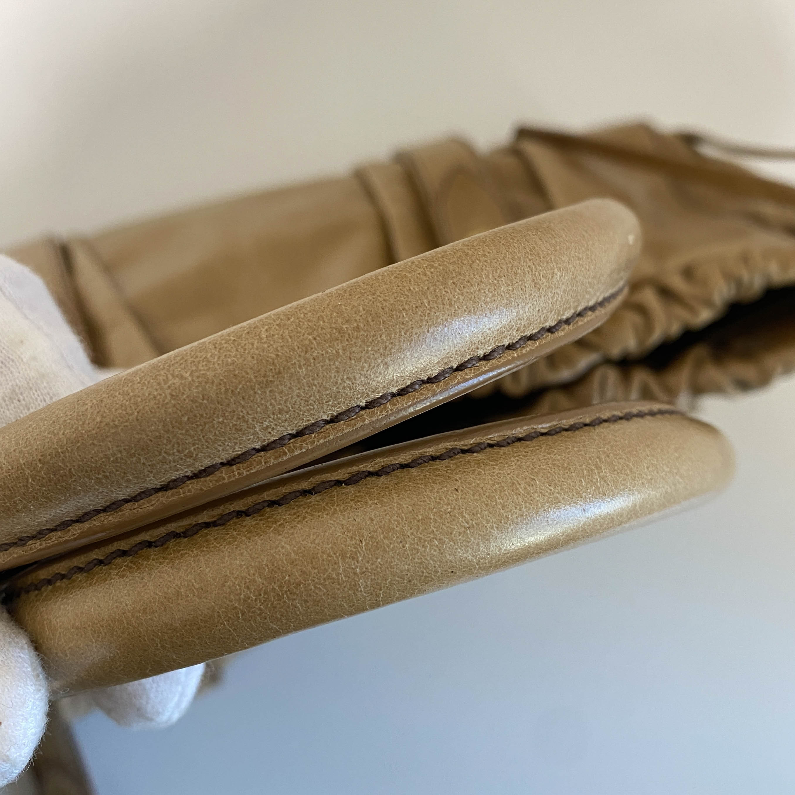 Vitello Bauletto Brown Leather Shoulder Bag