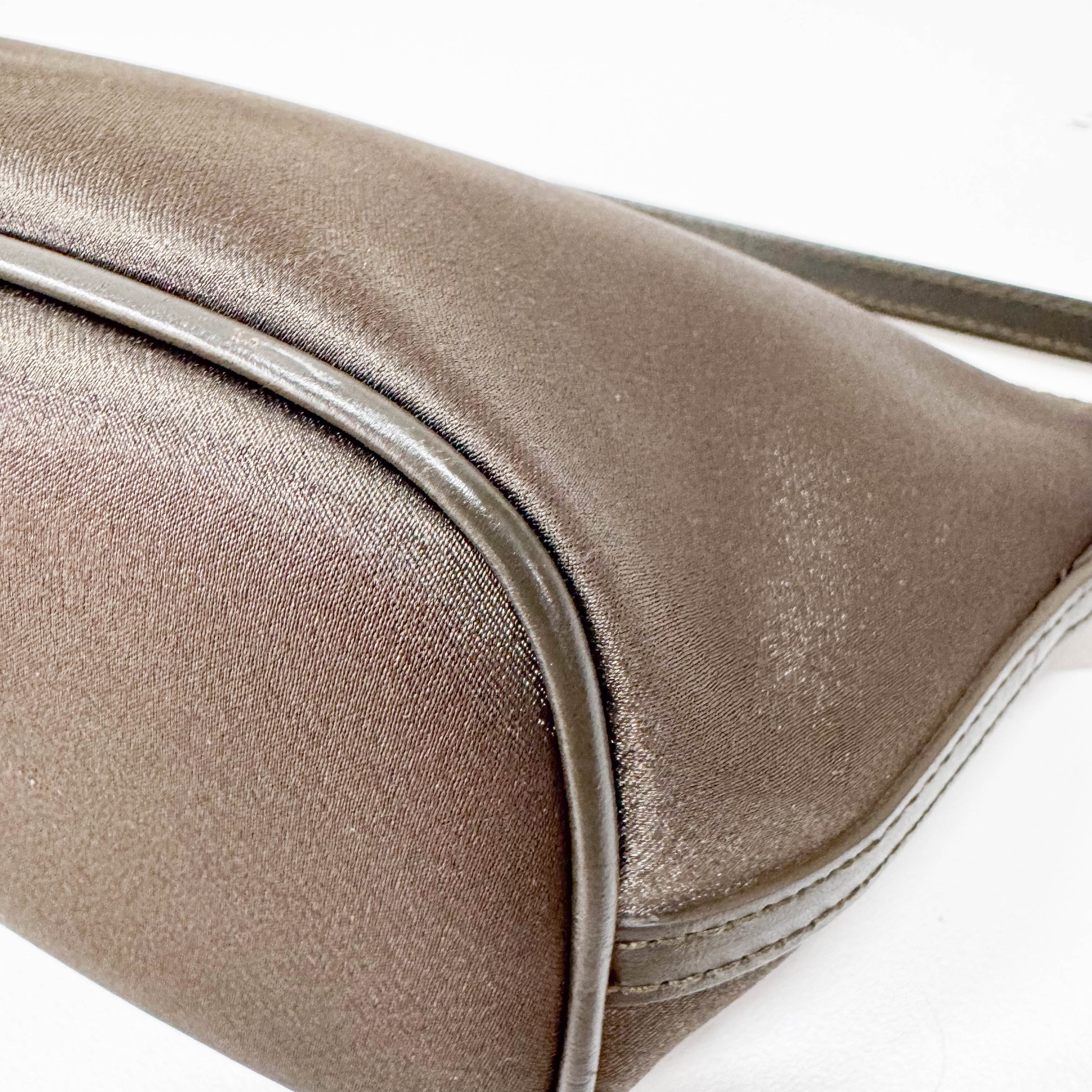 Boat Dark Green Satin Accessory Pouch Shoulder Bag