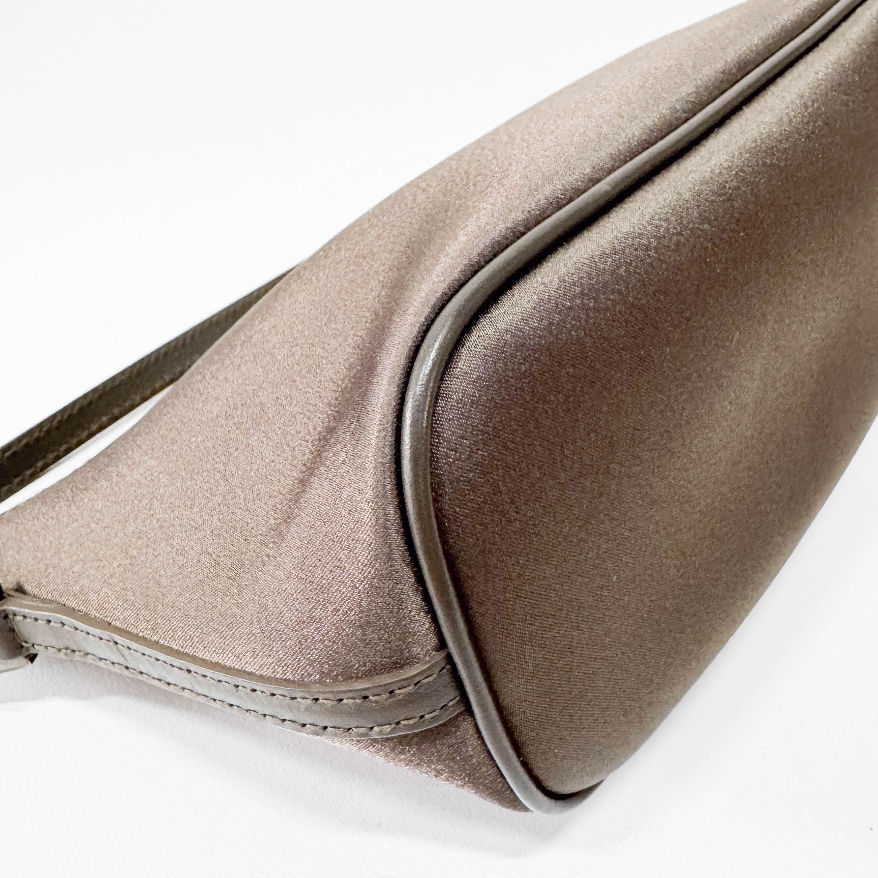 Boat Dark Green Satin Accessory Pouch Shoulder Bag