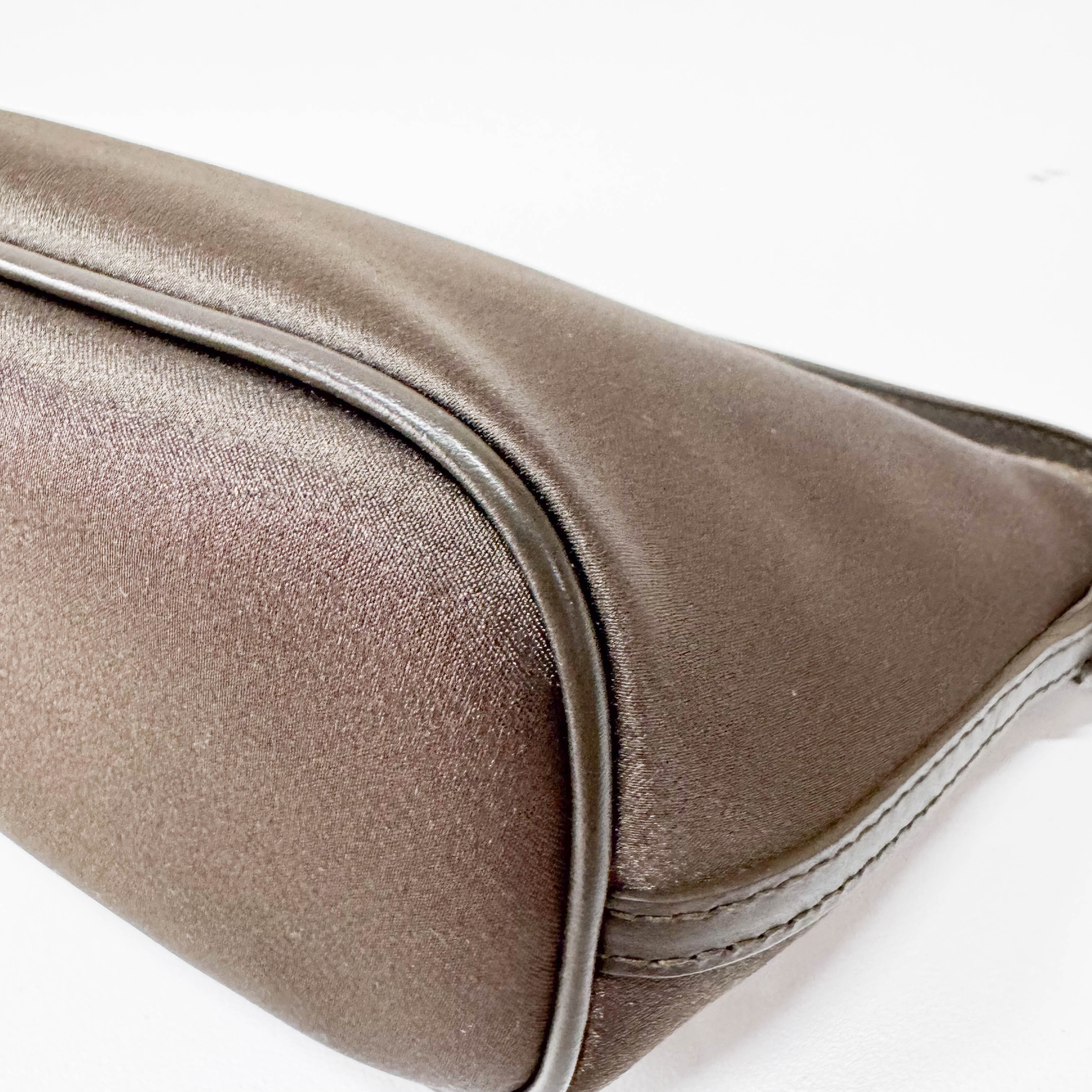 Boat Dark Green Satin Accessory Pouch Shoulder Bag