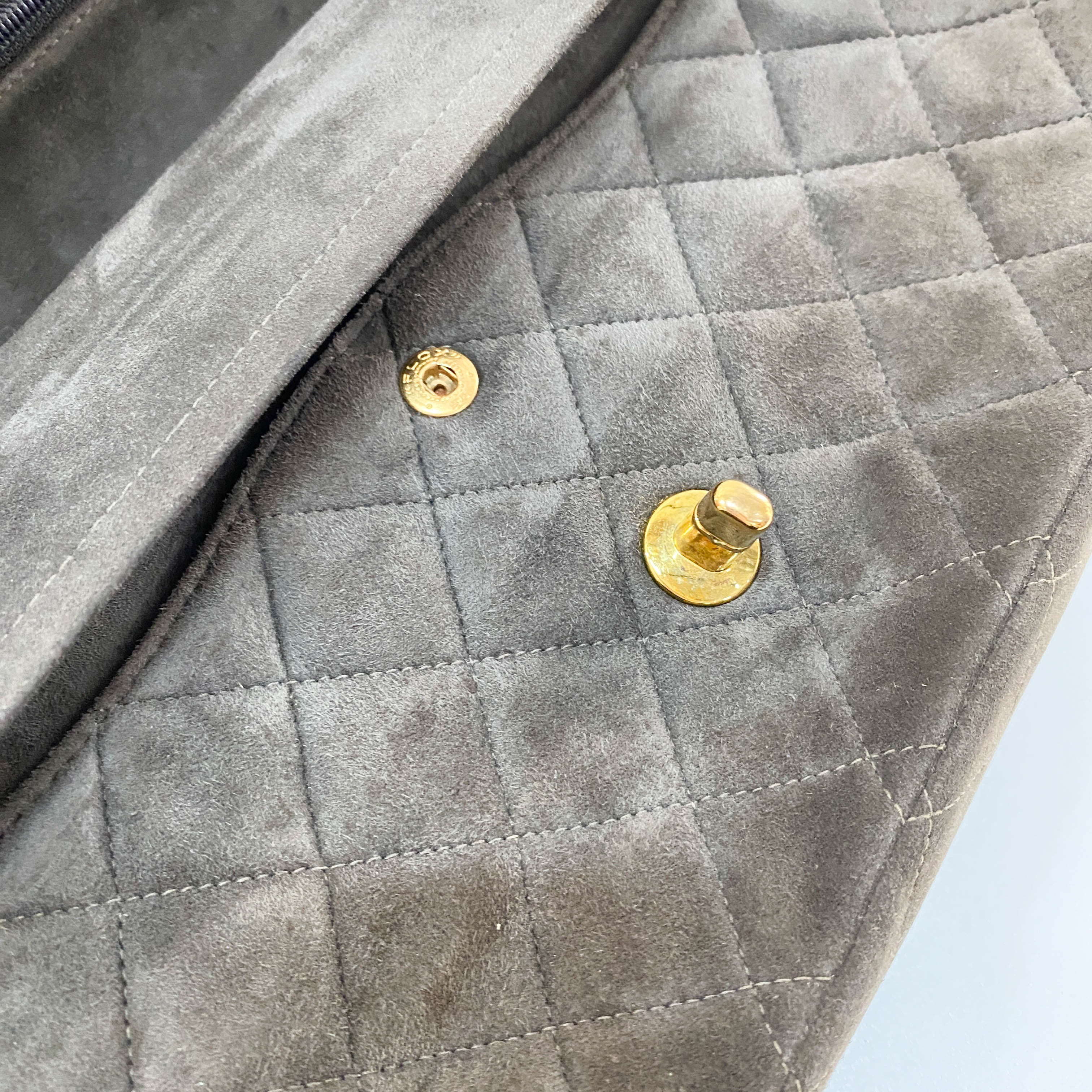 Timeless Classic Double Flap Brown Suede Chain Shoulder Bag